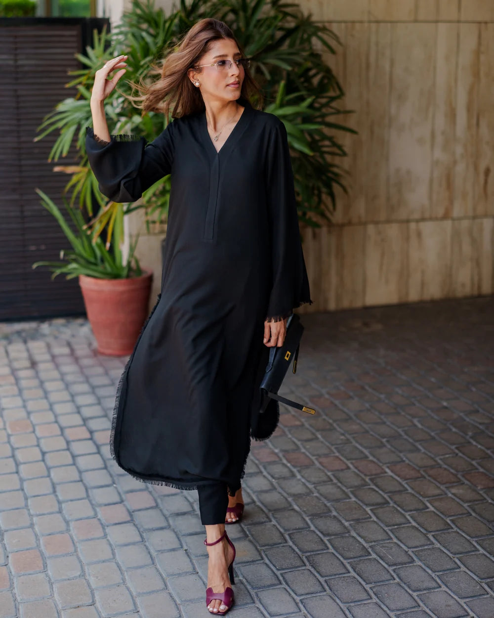 Black Karandi Fringe Set | New Arrivals | LIRA