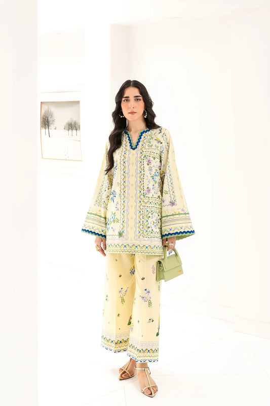 BUTTER YELLOW LUXURY PRINTED 2PCS SET (NPA2-25311) | ZAIB