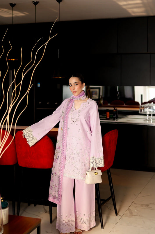LILAC LUXURY EMBROIDERED 3PCS SET (NP3-25431) | ZAIB