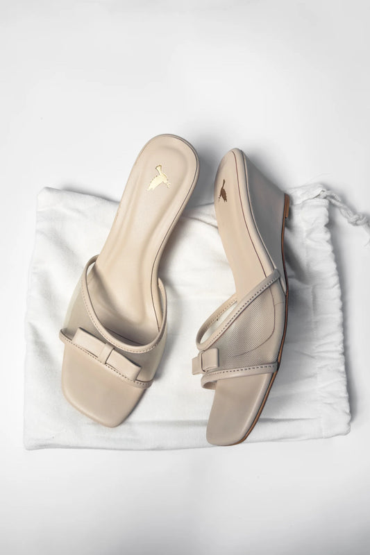 SAND TIED MESH WEDGE HEELED SANDAL (ZBN 25002) | FOOTWEAR