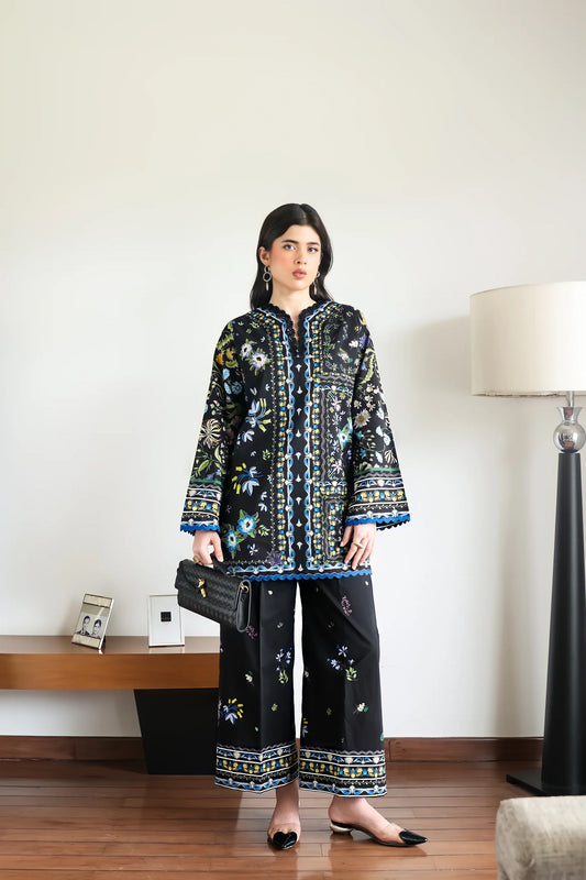 BLACK LUXURY PRINTED 2PCS SET (NPA2-25309) | ZAIB
