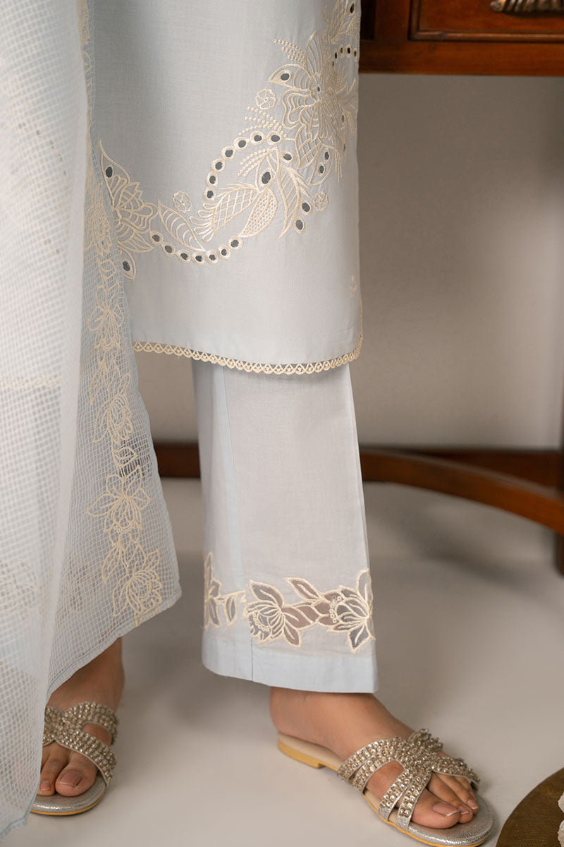 FLORET GLOW-3 PC (SHIRT, DUPATTA & TROUSER) | CROSS STITCH (RTS)