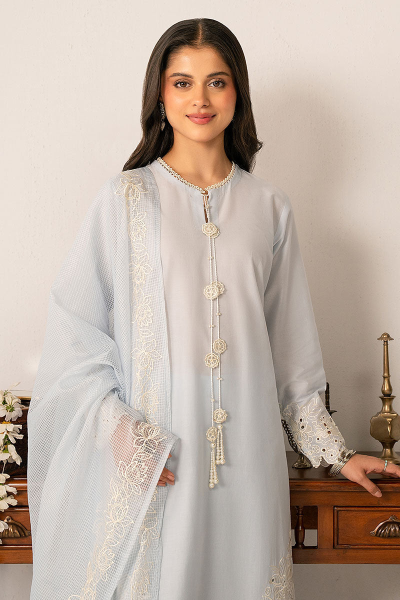 FLORET GLOW-3 PC (SHIRT, DUPATTA & TROUSER) | CROSS STITCH (RTS)