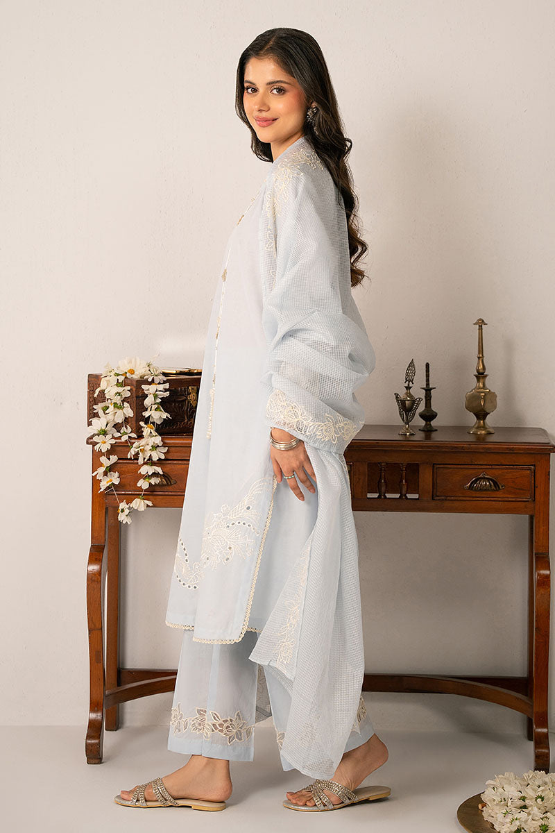 FLORET GLOW-3 PC (SHIRT, DUPATTA & TROUSER) | CROSS STITCH (RTS)