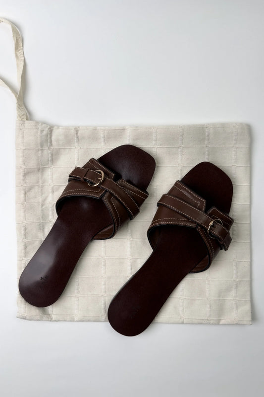WALNUT WALK SLIP-ON SANDALS (ZBN-25003) | ZAIB | FOOTWEAR
