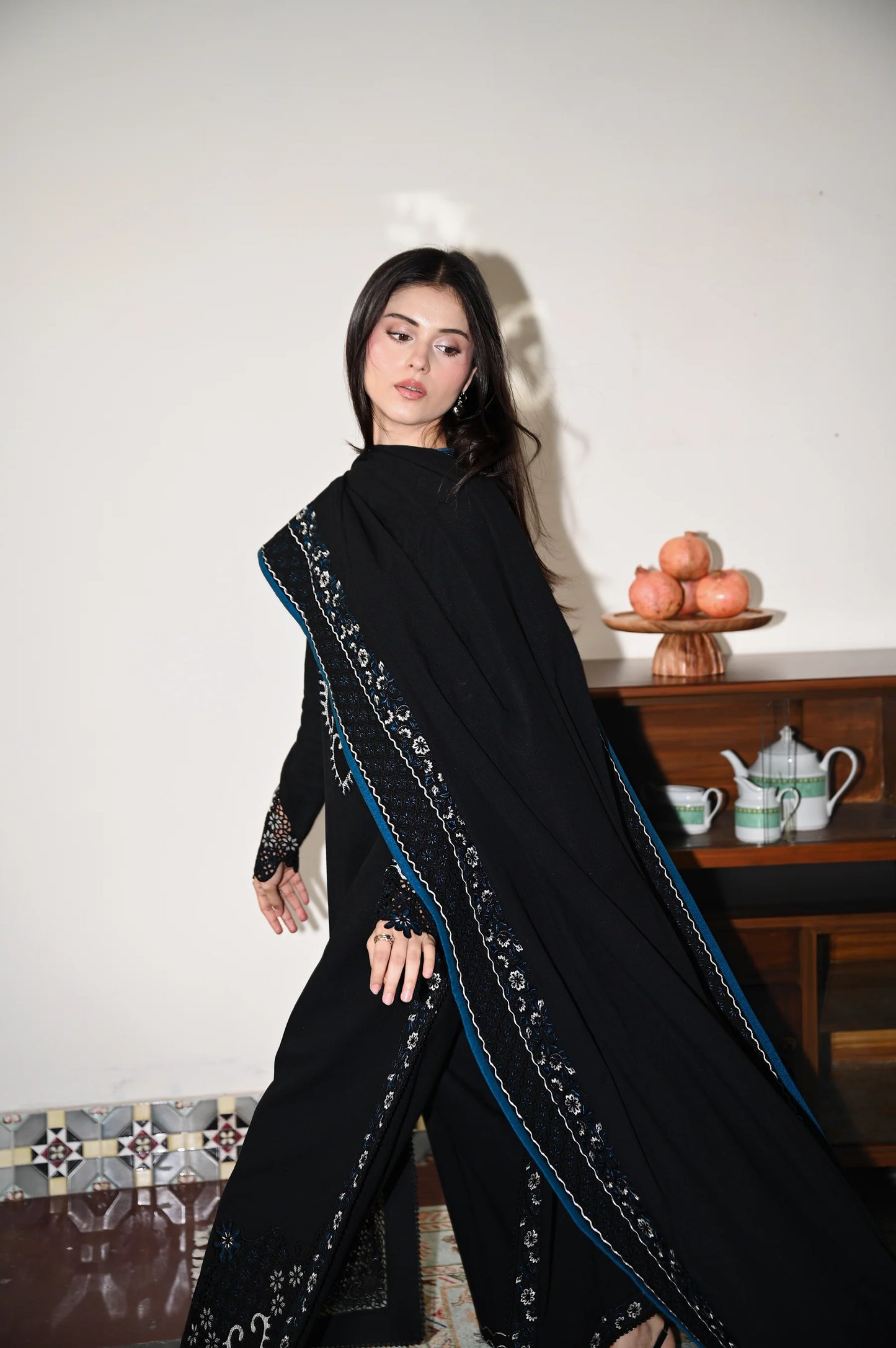BLACK | LUXURY EMBROIDERED KARANDI | (NPA3-25444) | ZAIB
