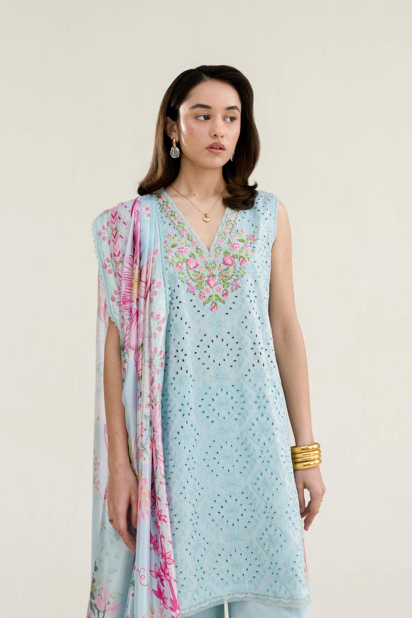 ICE BLUE LUXURY EMBROIDERED LAWN 3PCS SET (NPA3-26404) | RAMADAN EDIT '26 | ZAIB