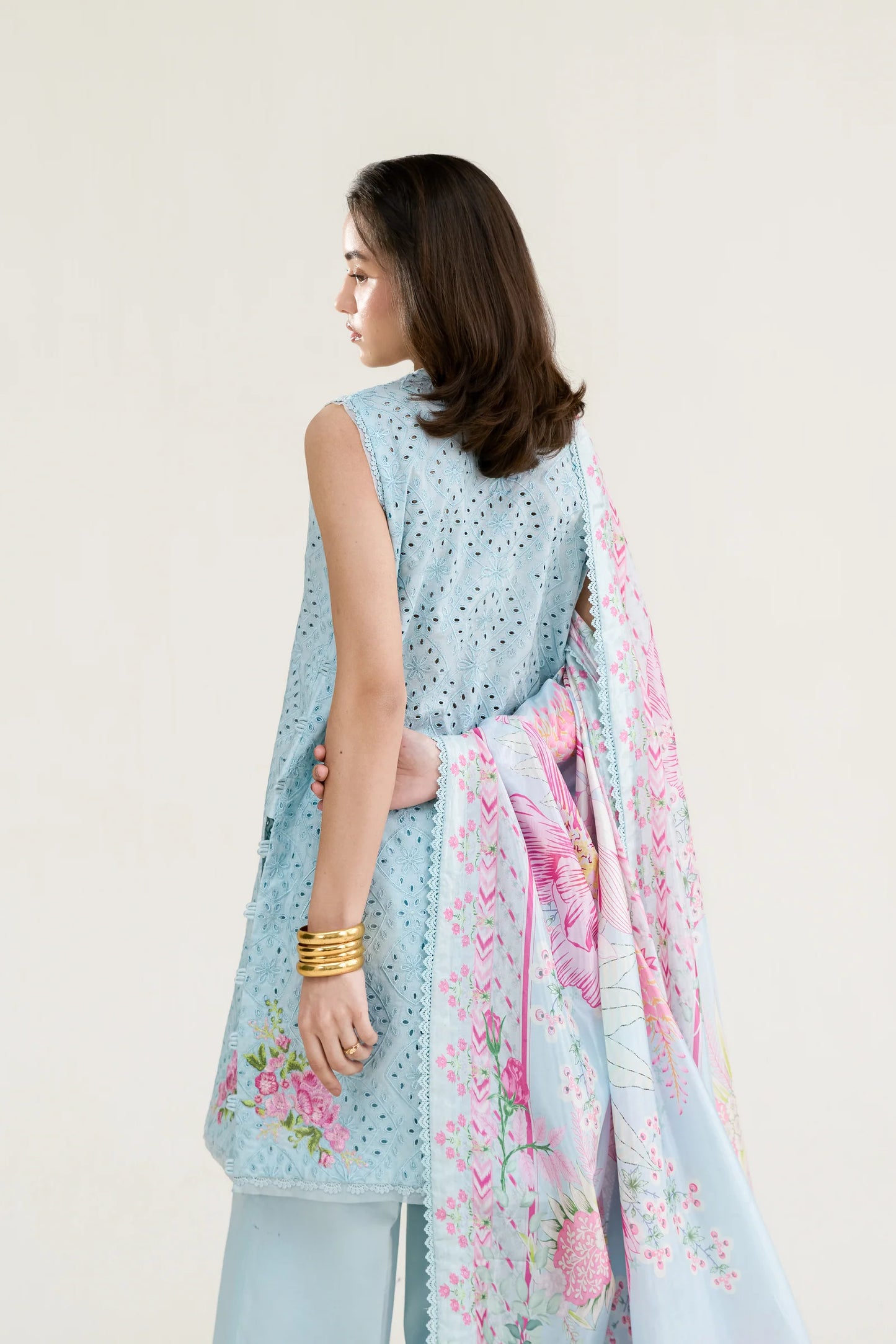 ICE BLUE LUXURY EMBROIDERED LAWN 3PCS SET (NPA3-26404) | RAMADAN EDIT '26 | ZAIB