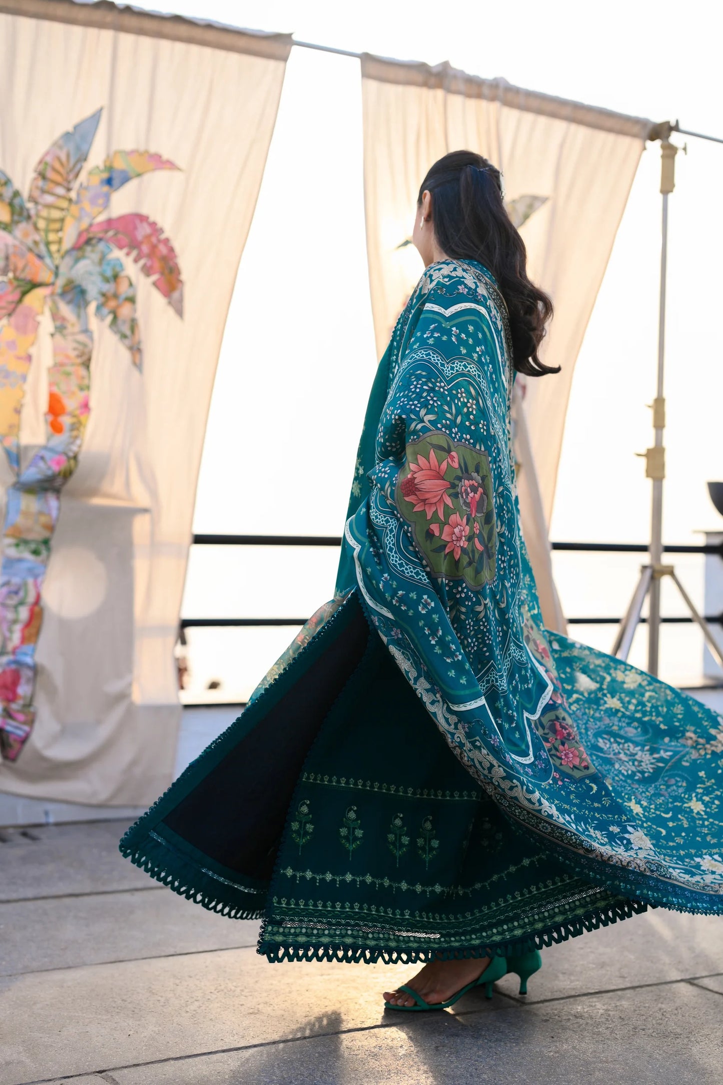 EMERALD GREEN LUXURY EMBROIDERED LAWN (NEL-26603) | LUXURY LAWN X EID '26 | ZAIB