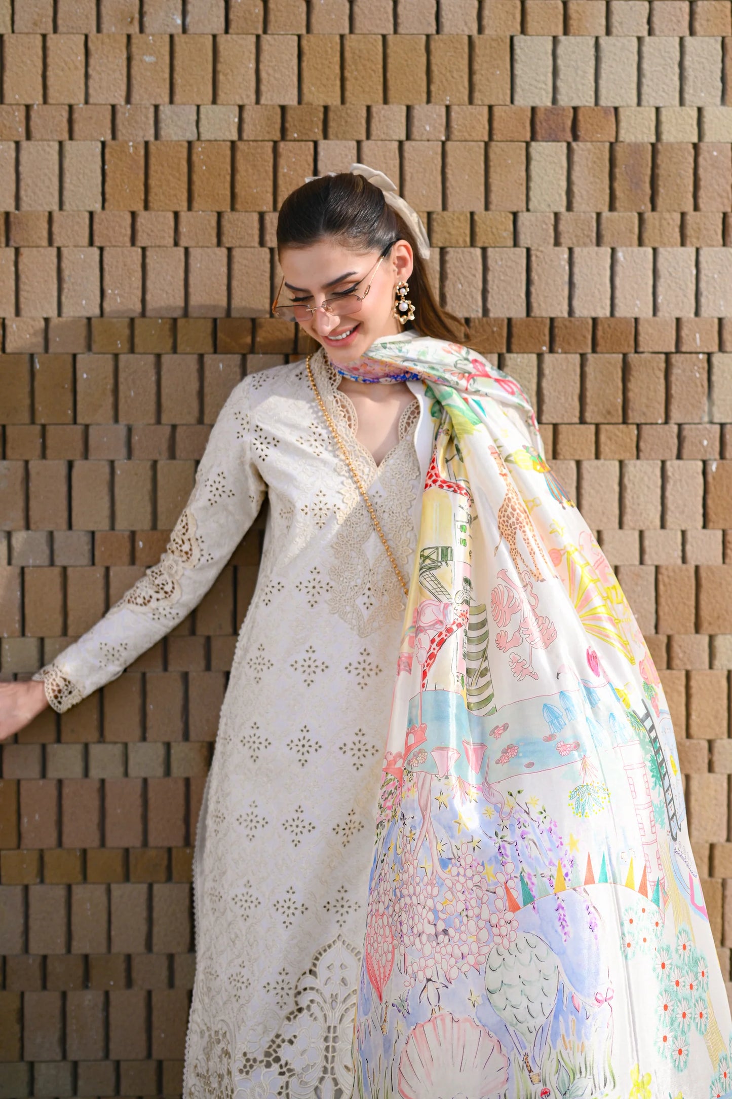 IVORY LUXURY EMBROIDERED LAWN SET (NEL-26604) | LUXURY LAWN X EID '26 | ZAIB
