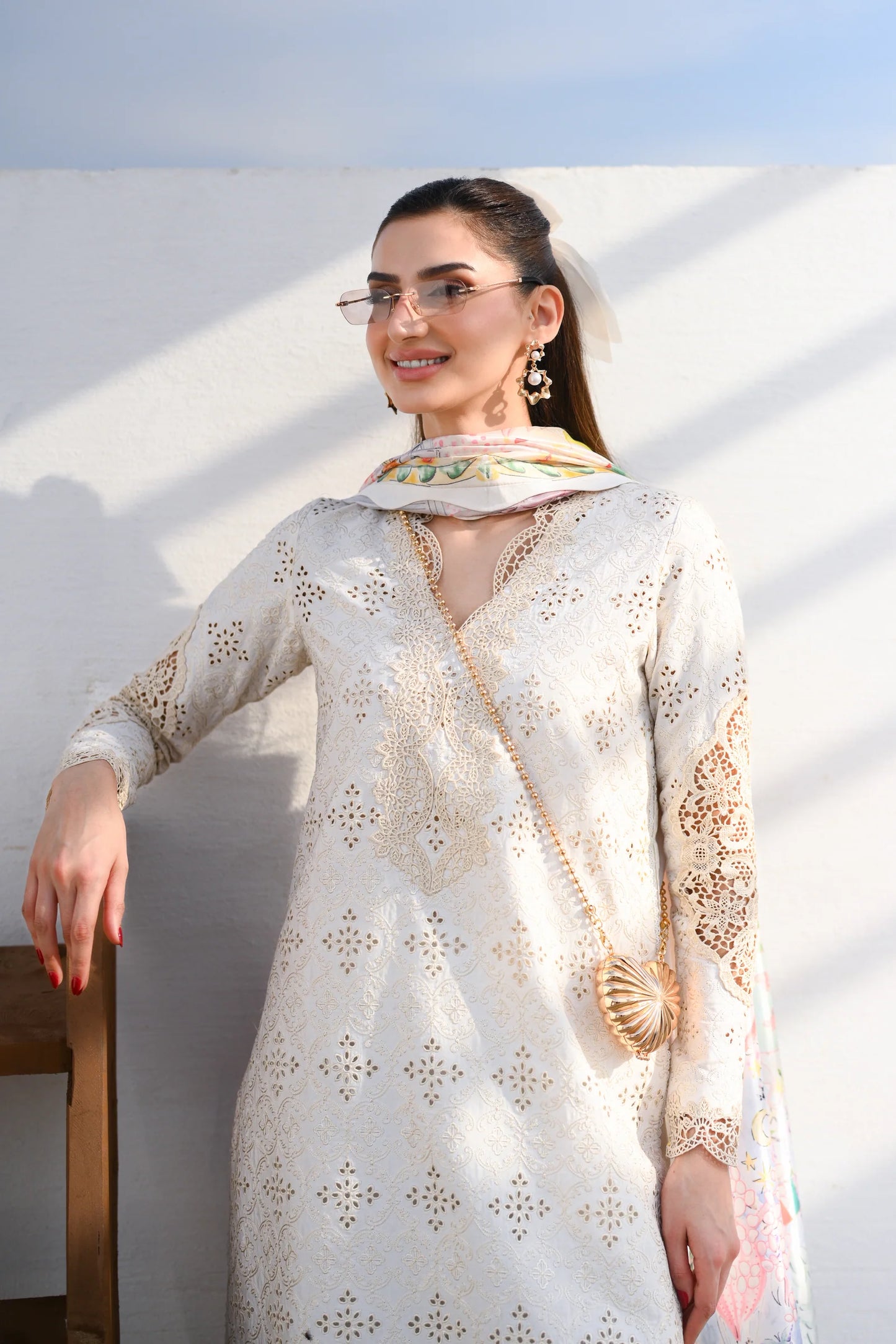 IVORY LUXURY EMBROIDERED LAWN SET (NEL-26604) | LUXURY LAWN X EID '26 | ZAIB