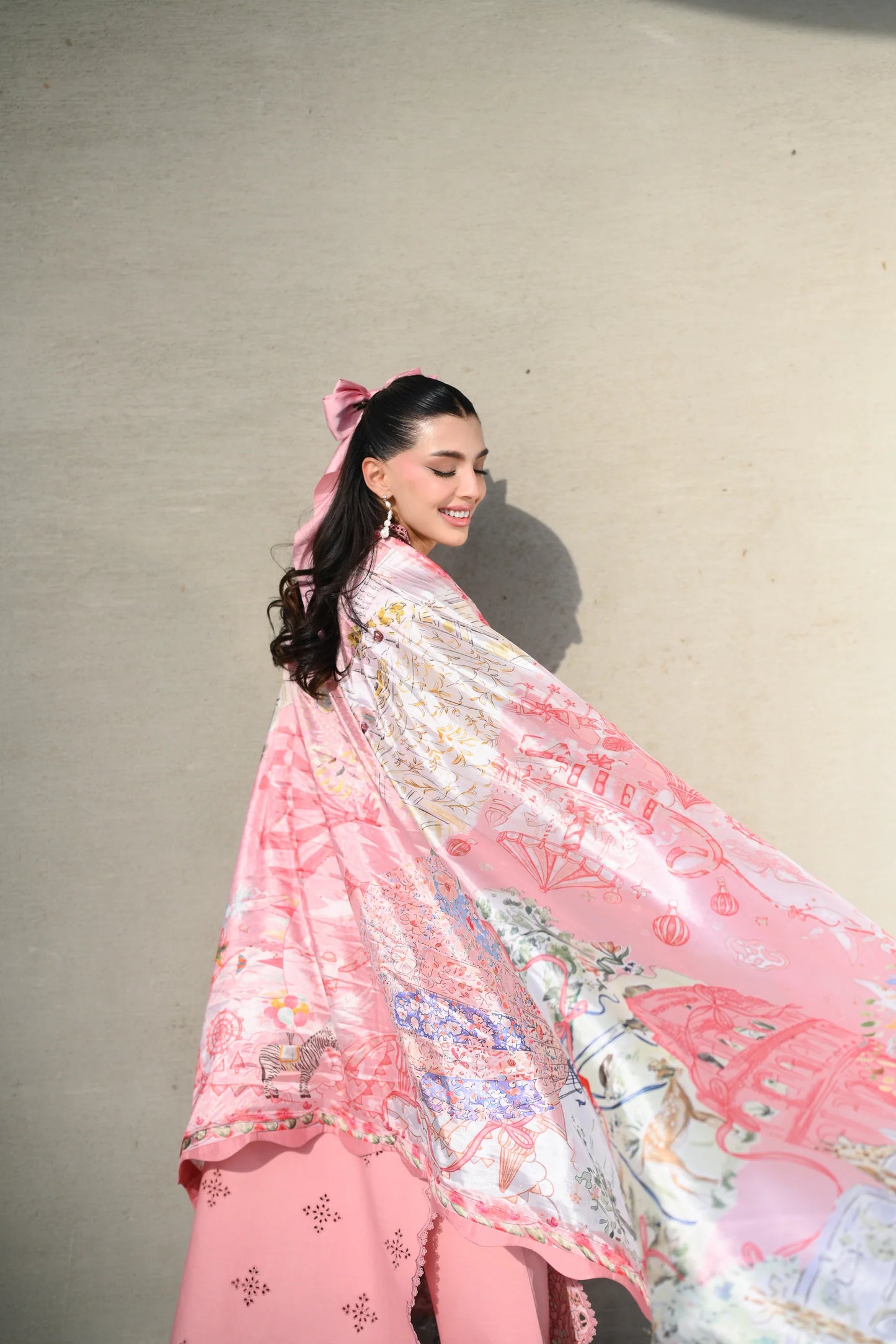 BABY BLUSH PINK LUXURY EMBROIDERED LAWN SET (NEL-26612) | LUXURY LAWN X EID '26 | ZAIB