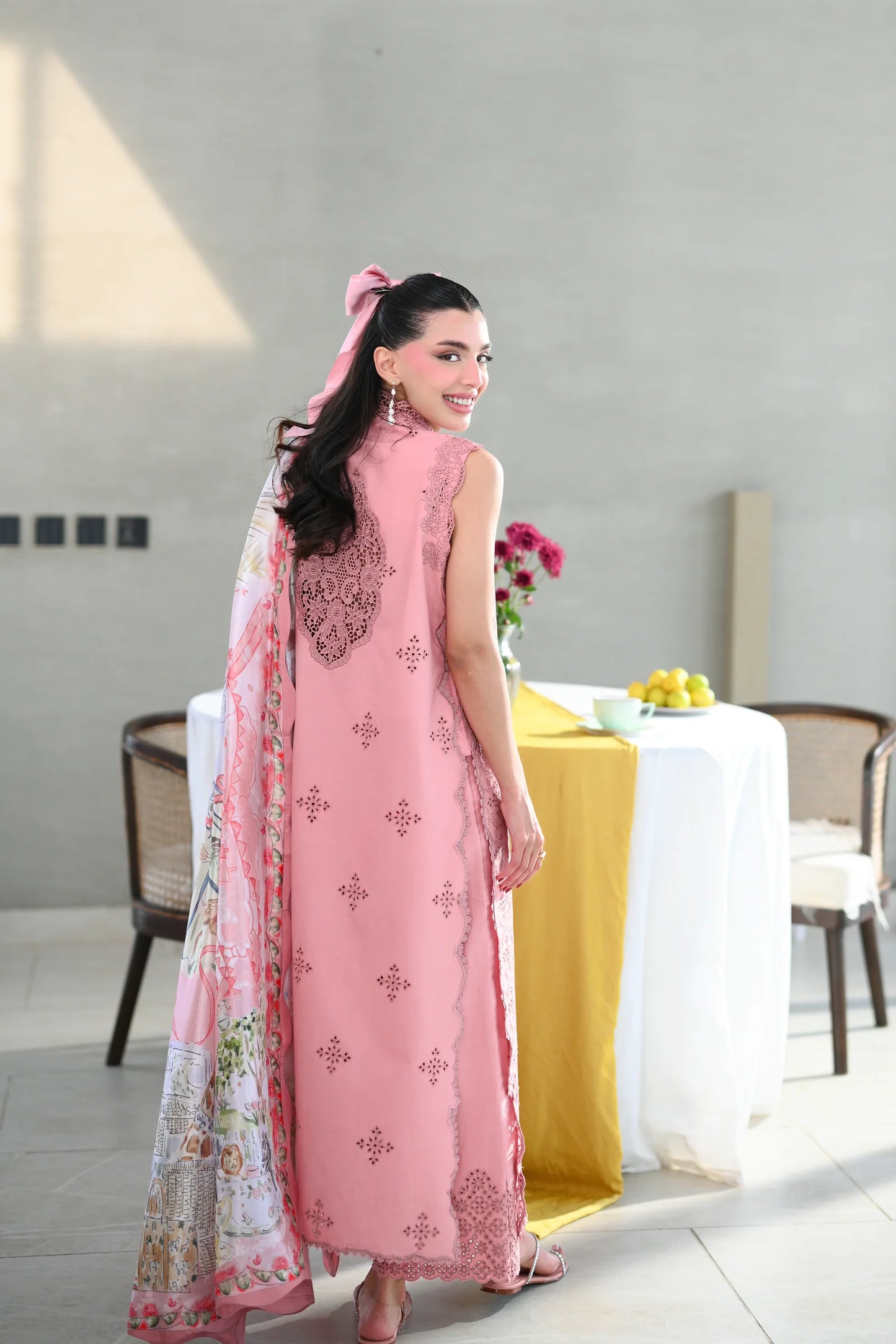 BABY BLUSH PINK LUXURY EMBROIDERED LAWN SET (NEL-26612) | LUXURY LAWN X EID '26 | ZAIB