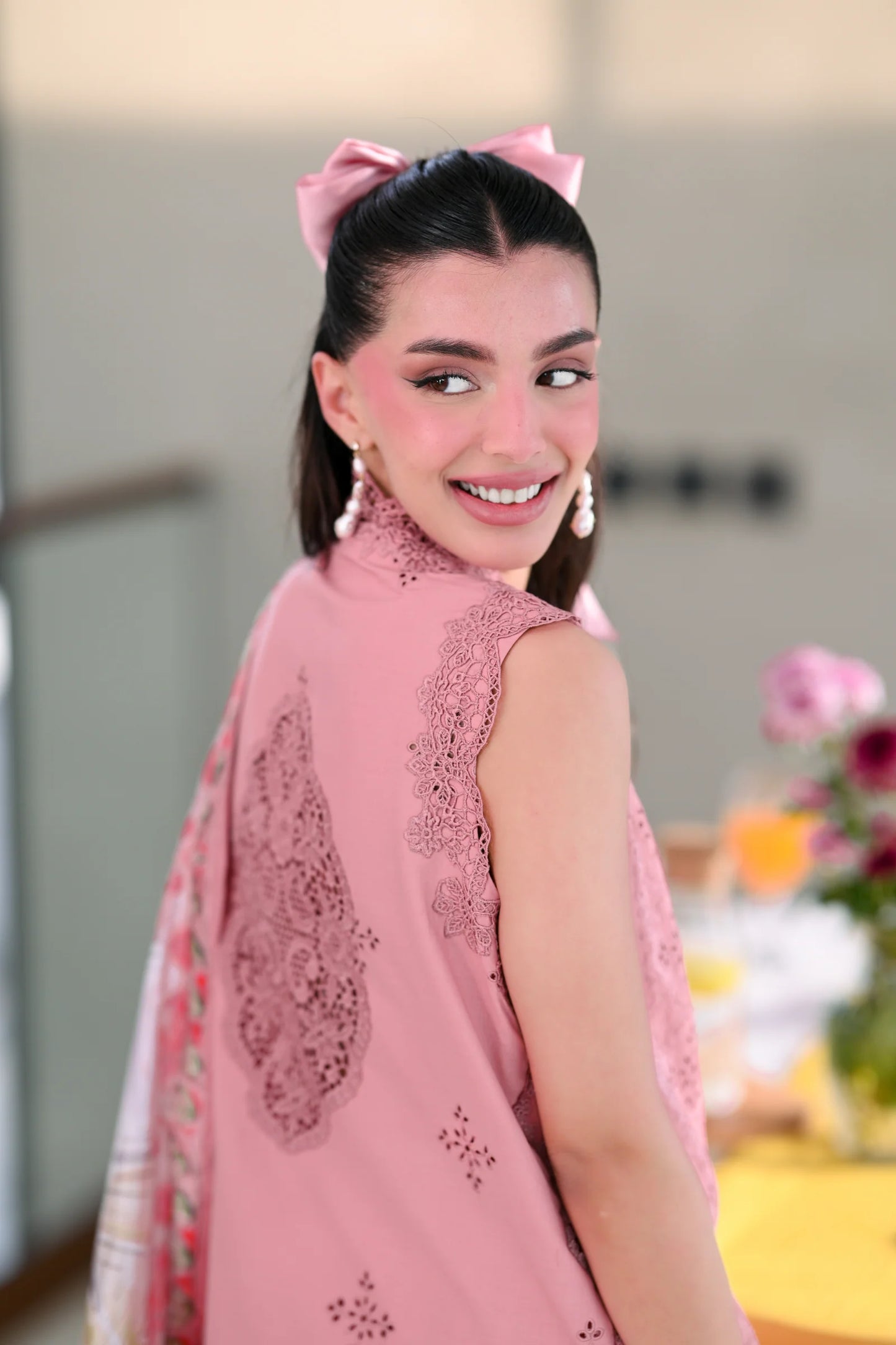 BABY BLUSH PINK LUXURY EMBROIDERED LAWN SET (NEL-26612) | LUXURY LAWN X EID '26 | ZAIB