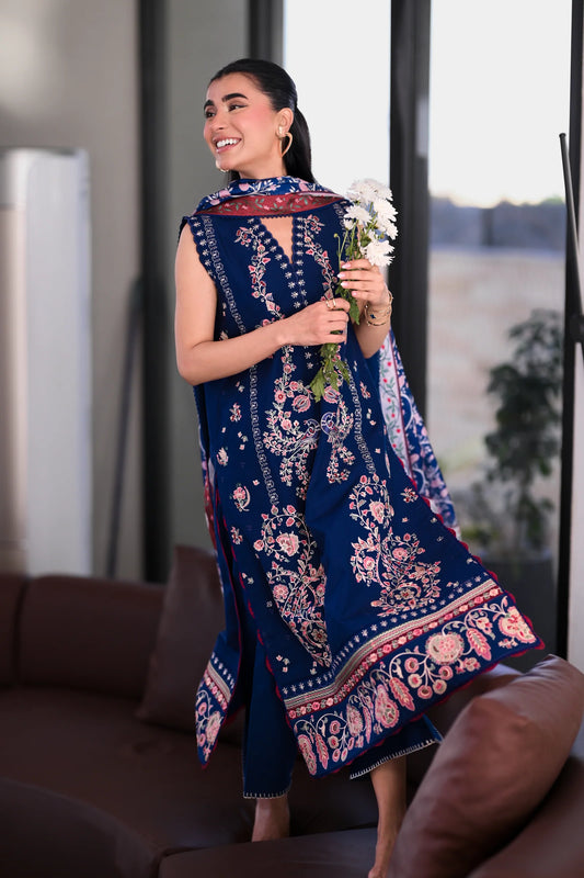 DMIDNIGHT SAPPHIRE LUXURY EMBROIDERED LAWN SET(NEL-26605) | LUXURY LAWN X EID '26 | ZAIB