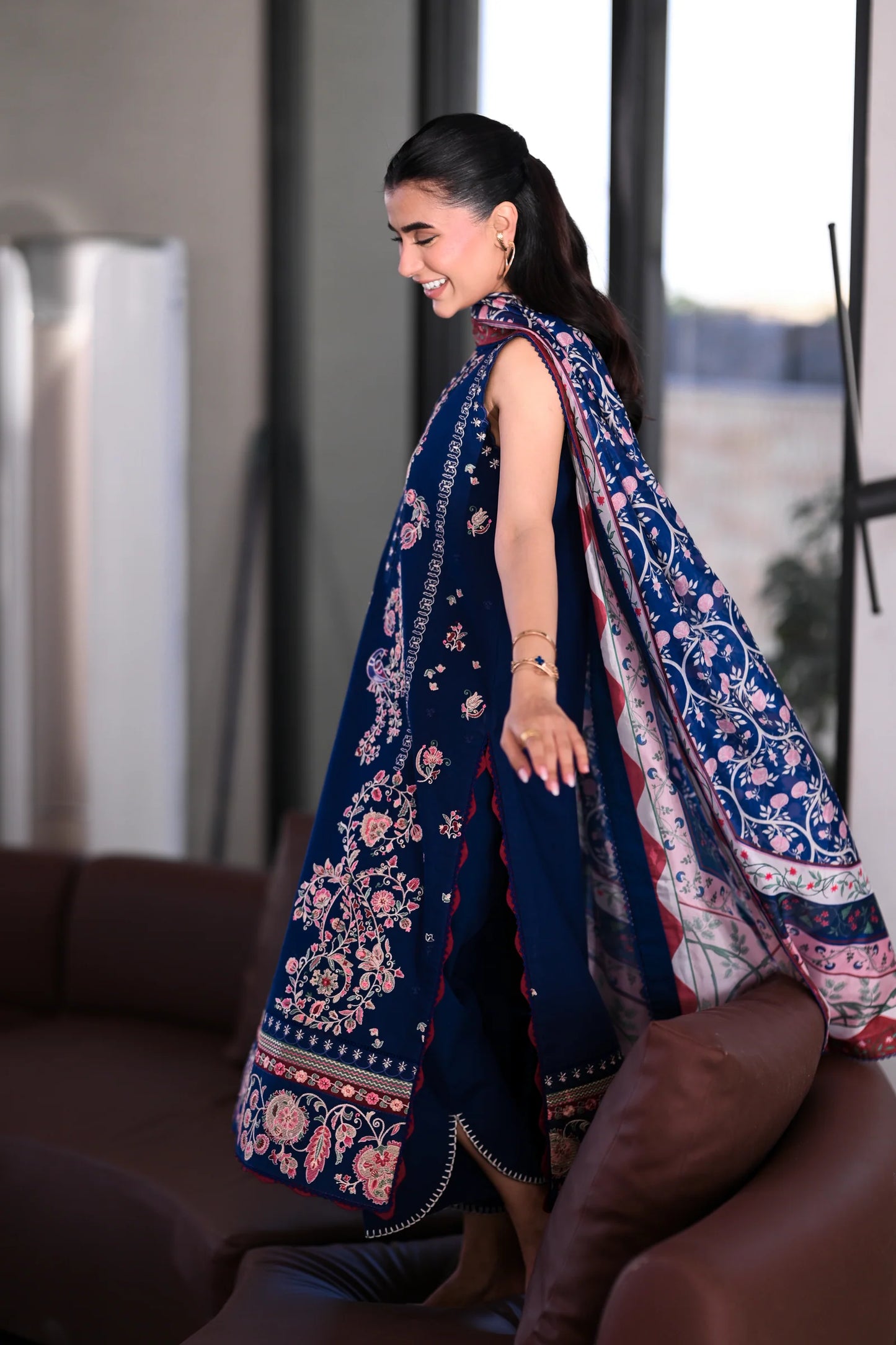 DMIDNIGHT SAPPHIRE LUXURY EMBROIDERED LAWN SET(NEL-26605) | LUXURY LAWN X EID '26 | ZAIB