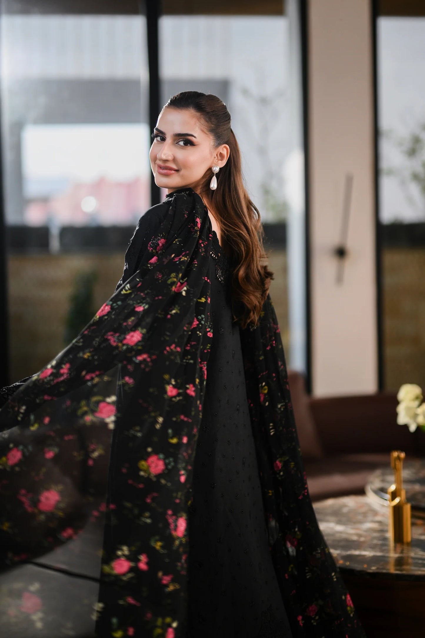 BLACK LUXURY EMBROIDERED LAWN (NEL-26602) | LUXURY LAWN X EID '26 | ZAIB