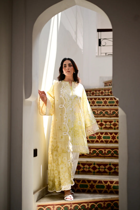 LAYLA I - LUXURY PRINTED EMBROIDERED LAWN SET (NEL-26619) | EID UL ADHA '26 | SUMMER LAWN VOL 2 | ZAIB