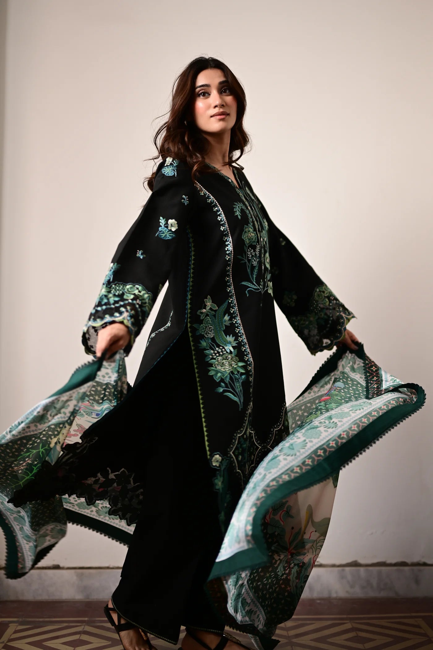 LUNA LUXURY EMBROIDERED LAWN SET (NEL-26614) | EID UL ADHA '26 | SUMMER LAWN VOL 2 | ZAIB