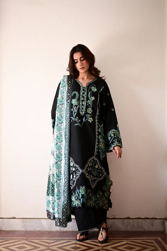 LUNA LUXURY EMBROIDERED LAWN SET (NEL-26614) | EID UL ADHA '26 | SUMMER LAWN VOL 2 | ZAIB