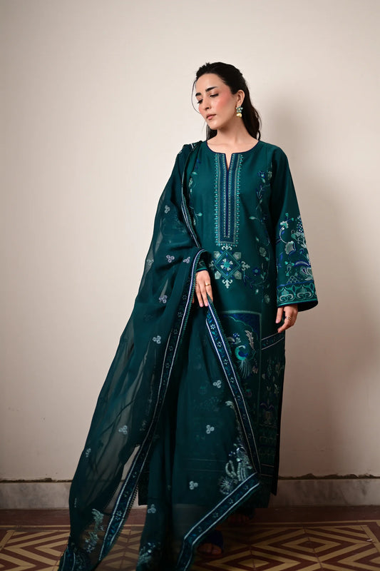 RINA LUXURY EMBROIDERED LAWN SET (NEL-26624) | EID UL ADHA '26 | SUMMER LAWN VOL 2 | ZAIB