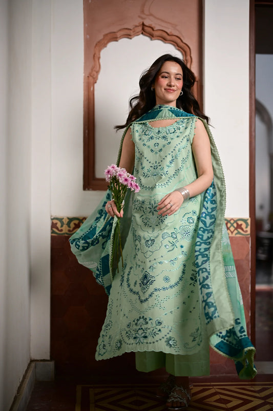 JADE LUXURY EMBROIDERED LAWN SET (NEL-26623) | EID UL ADHA '26 | SUMMER LAWN VOL 2 | ZAIB