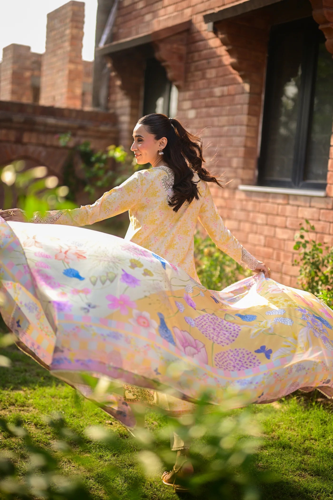 BUTTERCUP GARDEN LUXURY PRINTED EMBROIDERED LAWN SET (NEL-26620) | EID UL ADHA '26 | SUMMER LAWN VOL 2 | ZAIB