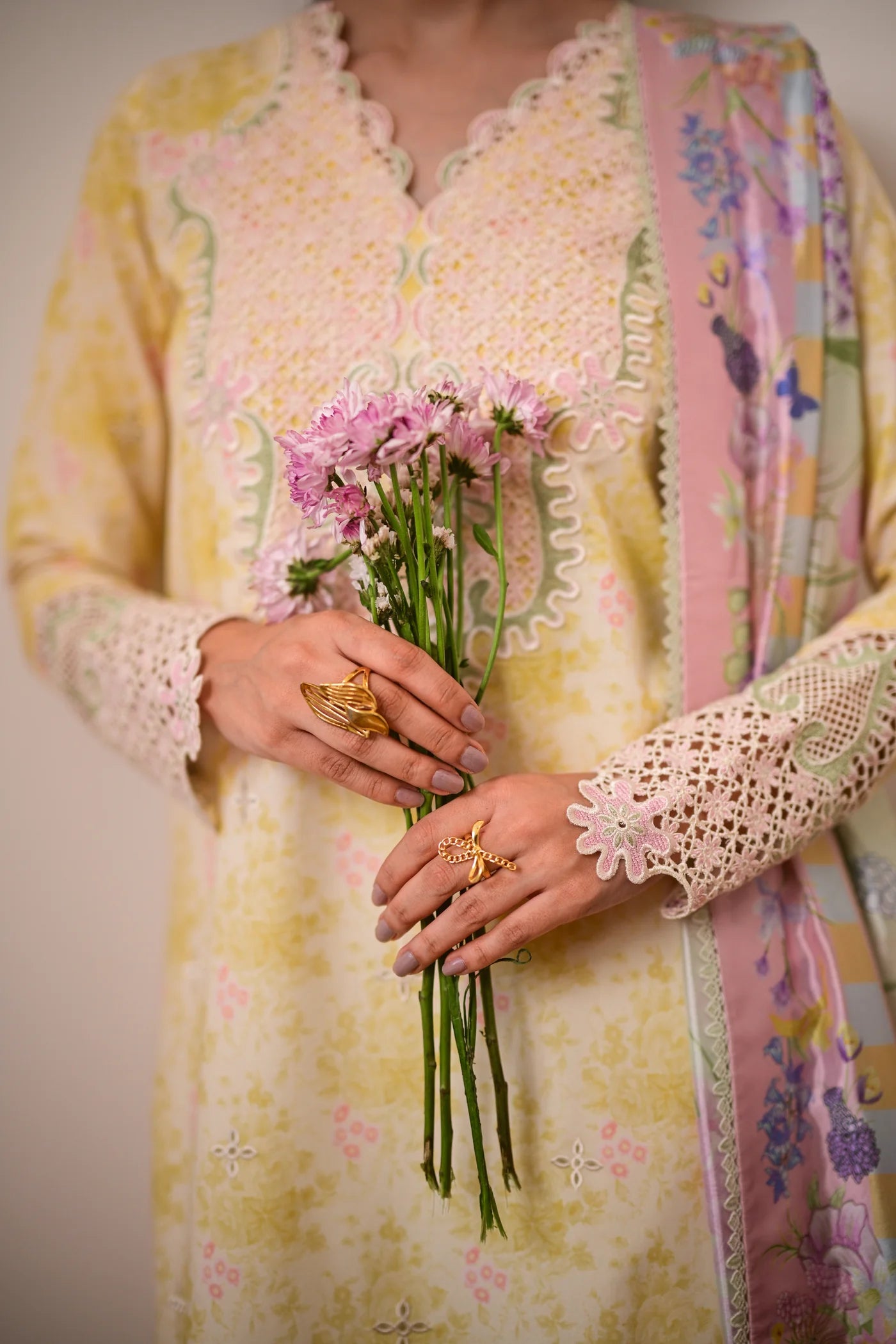 BUTTERCUP GARDEN LUXURY PRINTED EMBROIDERED LAWN SET (NEL-26620) | EID UL ADHA '26 | SUMMER LAWN VOL 2 | ZAIB