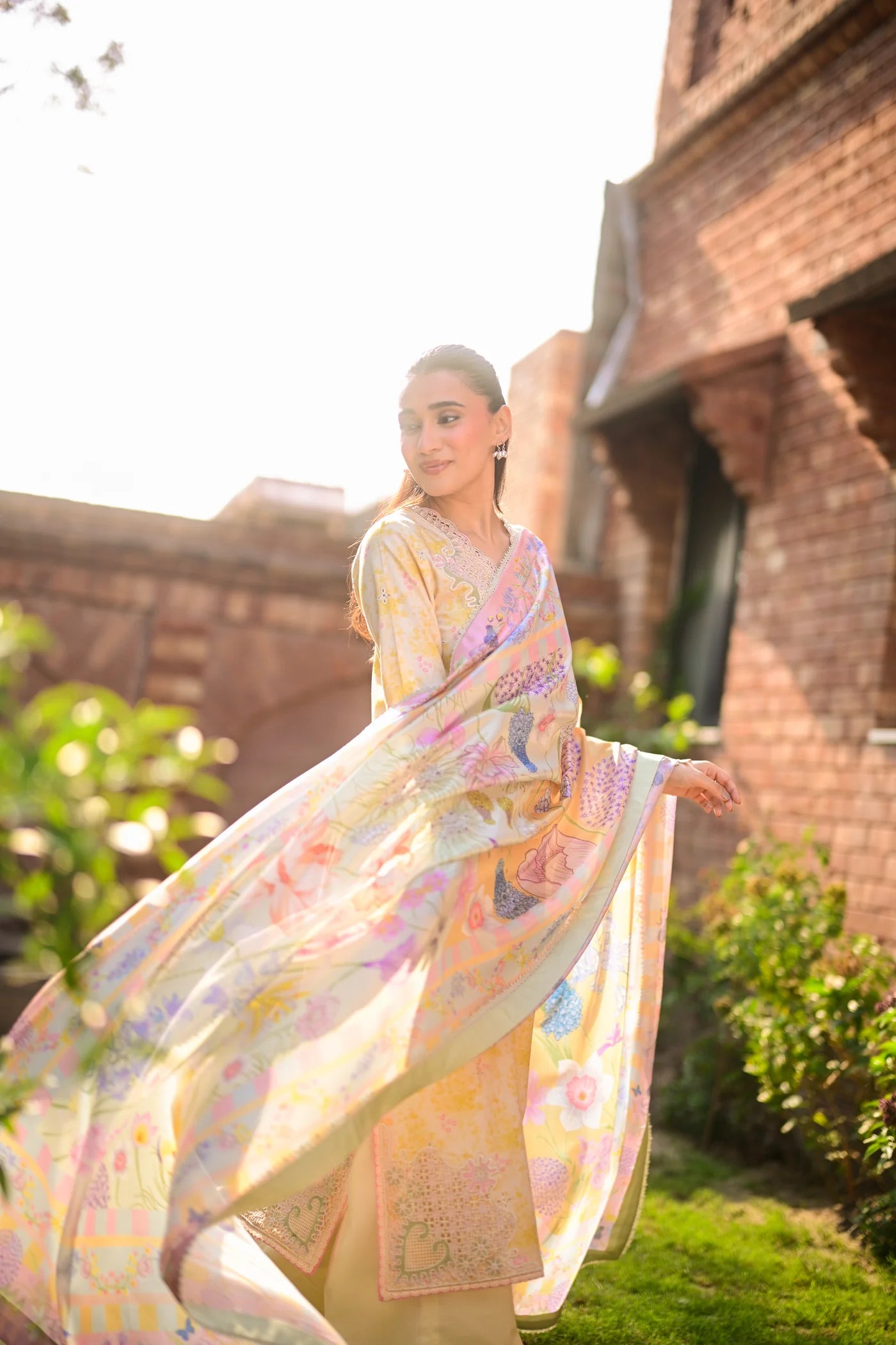BUTTERCUP GARDEN LUXURY PRINTED EMBROIDERED LAWN SET (NEL-26620) | EID UL ADHA '26 | SUMMER LAWN VOL 2 | ZAIB
