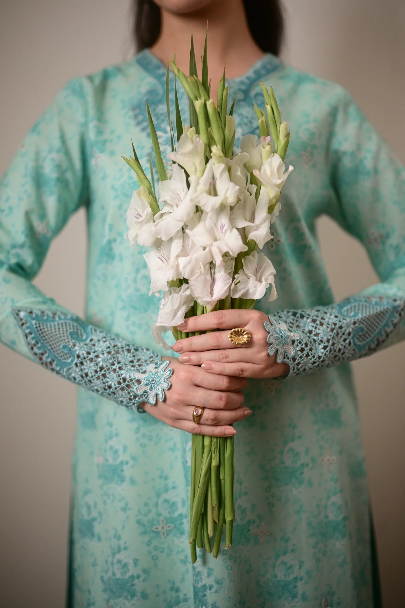 AQUA GARDEN LUXURY PRINTED EMBROIDERED LAWN SET (NEL-26621) | EID UL ADHA '26 | SUMMER LAWN VOL 2 | ZAIB