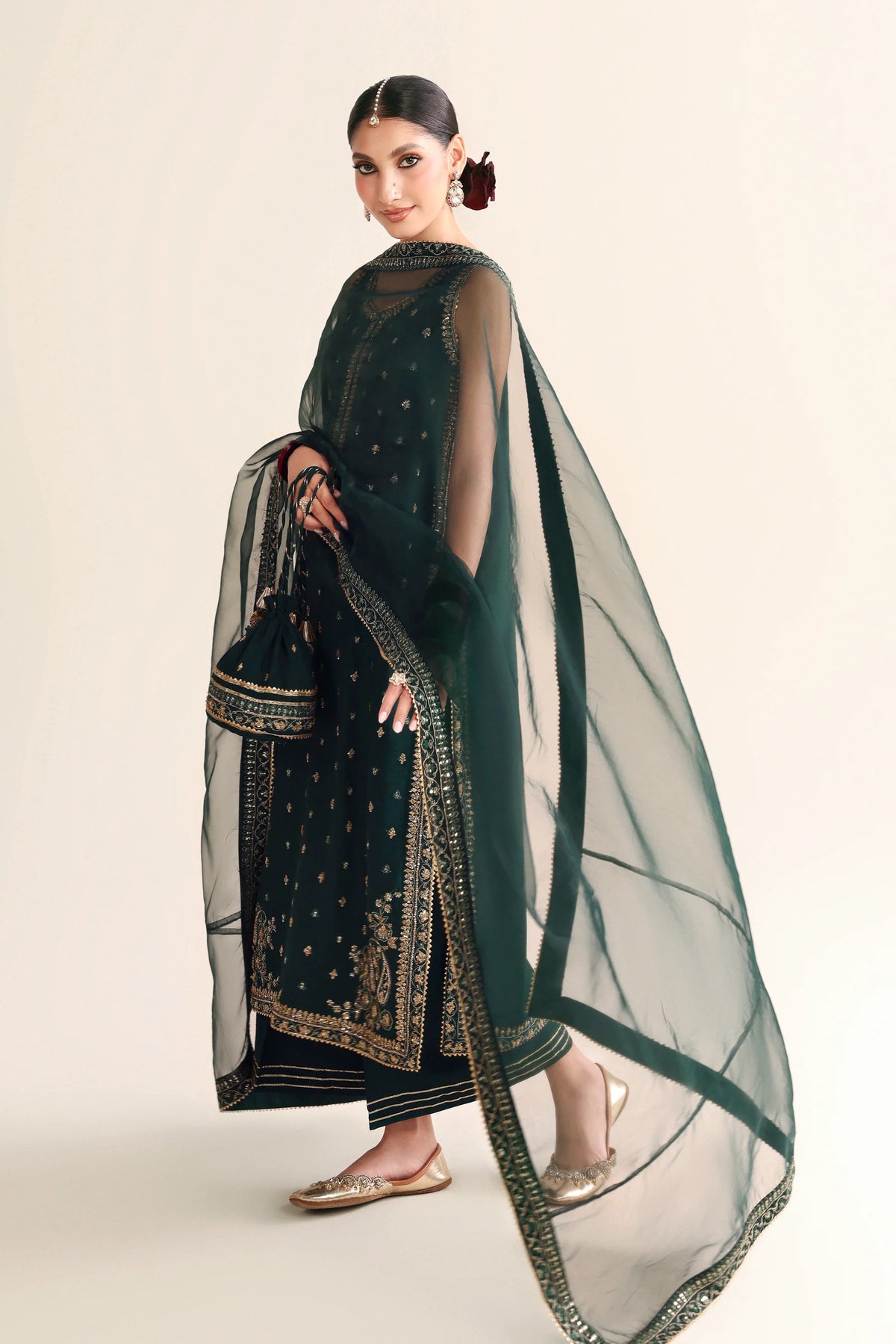 EMERALD GREEN LUXURY WEDDING EDIT - HANDWORKED 2026 (NPA3-26446) | ZAIB