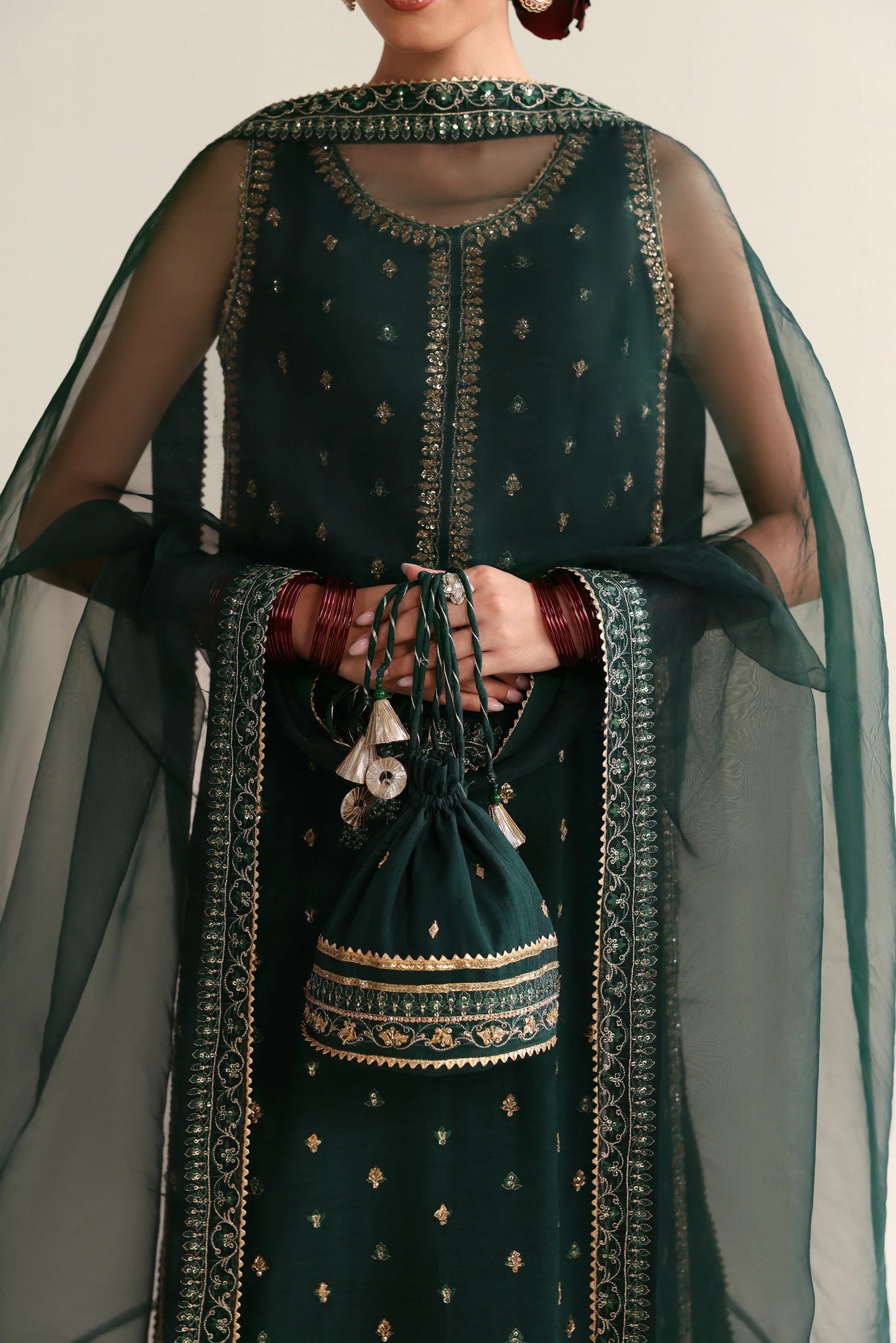 EMERALD GREEN LUXURY WEDDING EDIT - HANDWORKED 2026 (NPA3-26446) | ZAIB