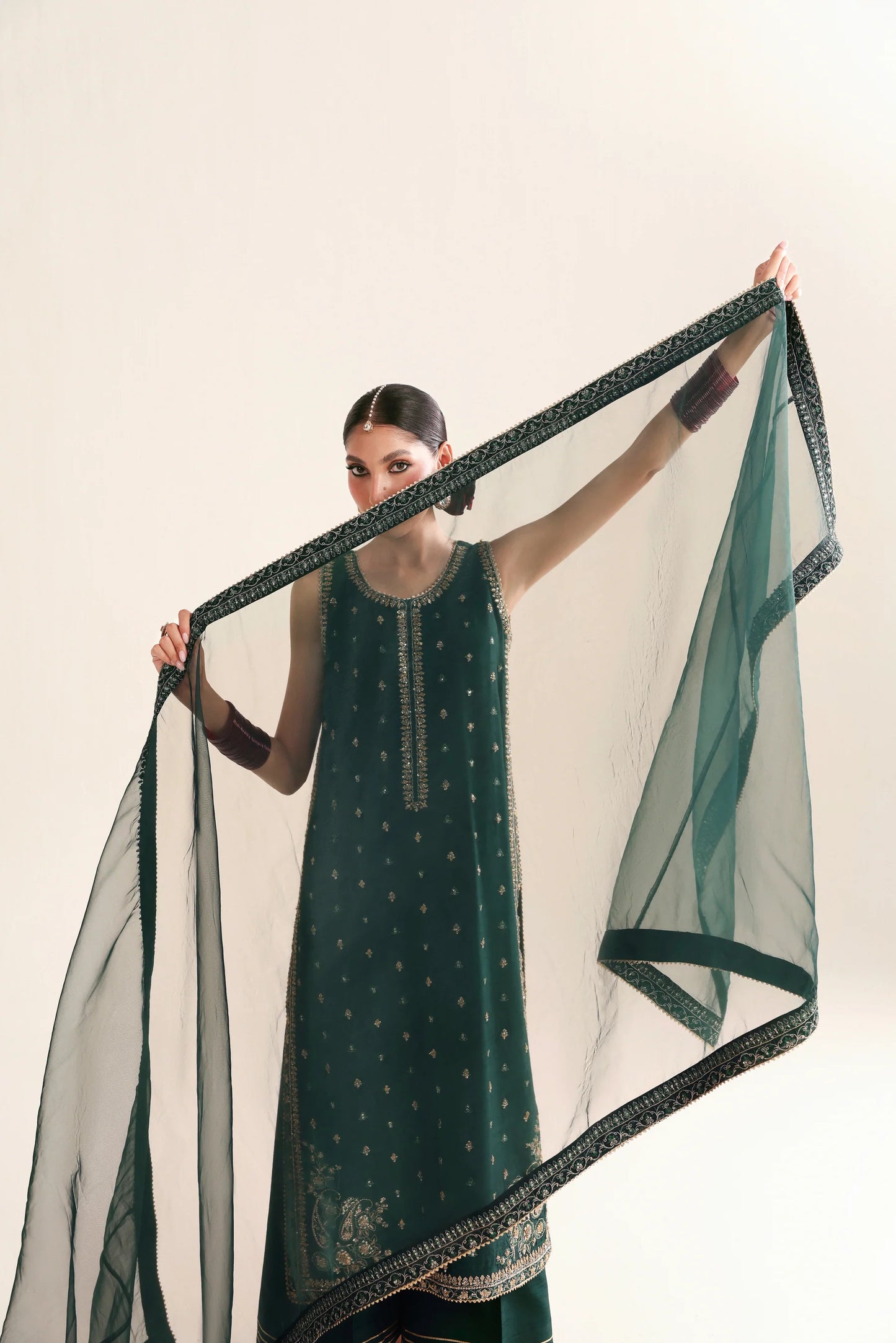 EMERALD GREEN LUXURY WEDDING EDIT - HANDWORKED 2026 (NPA3-26446) | ZAIB