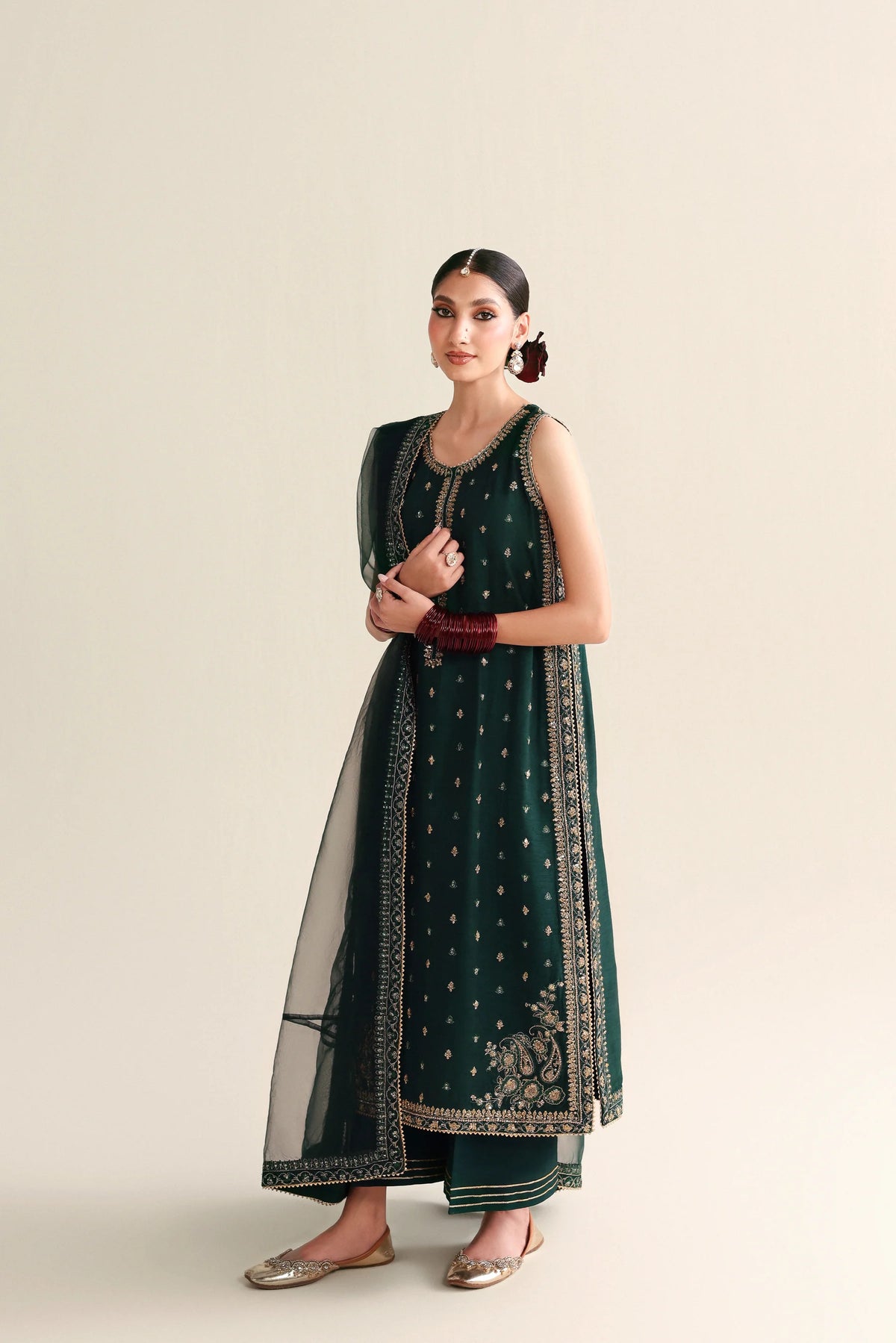EMERALD GREEN LUXURY WEDDING EDIT - HANDWORKED 2026 (NPA3-26446) | ZAIB