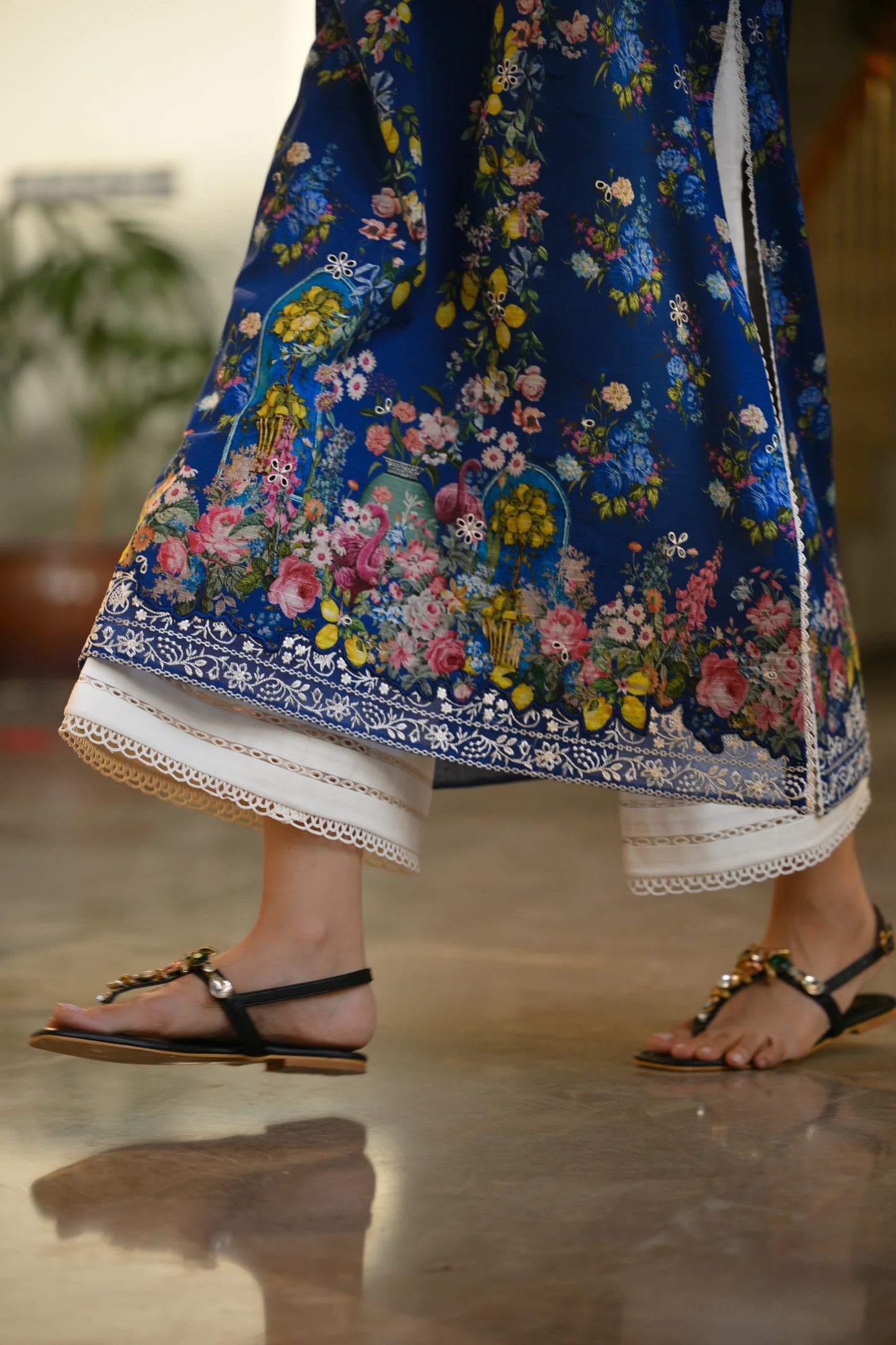 MIDNIGHT IN MAY LUXURY PRINTED EMBROIDERED LAWN SET (NEL-25617) | ZAIB