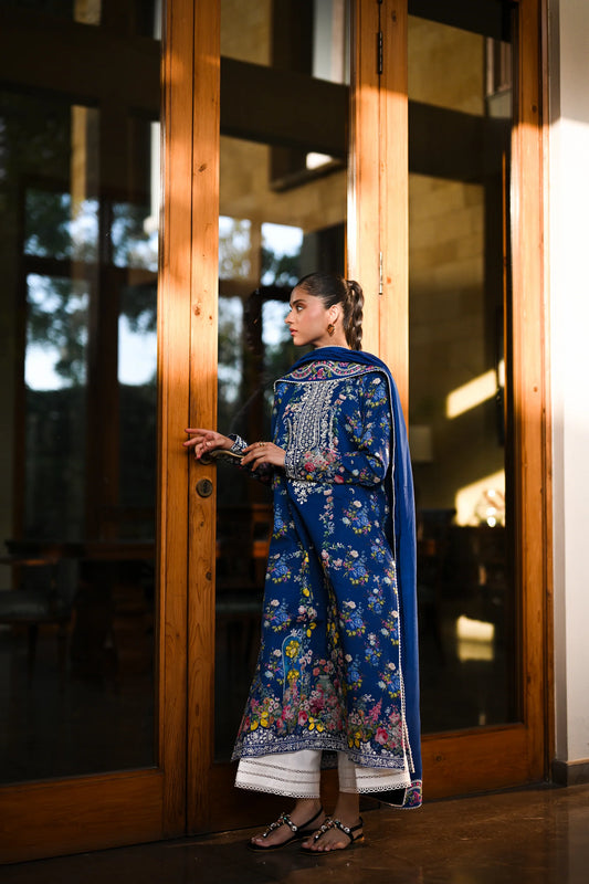 MIDNIGHT IN MAY LUXURY PRINTED EMBROIDERED LAWN SET (NEL-25617) | ZAIB