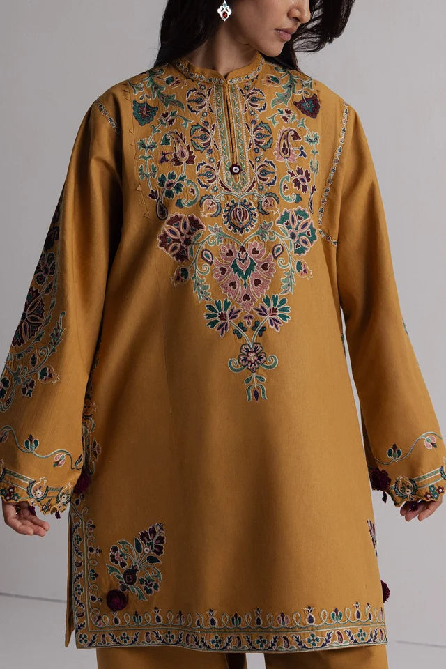 OCHRE-2A | COCO WINTER UNSTITCHED ’26 | COCO BY ZARA SHAHJAHAN