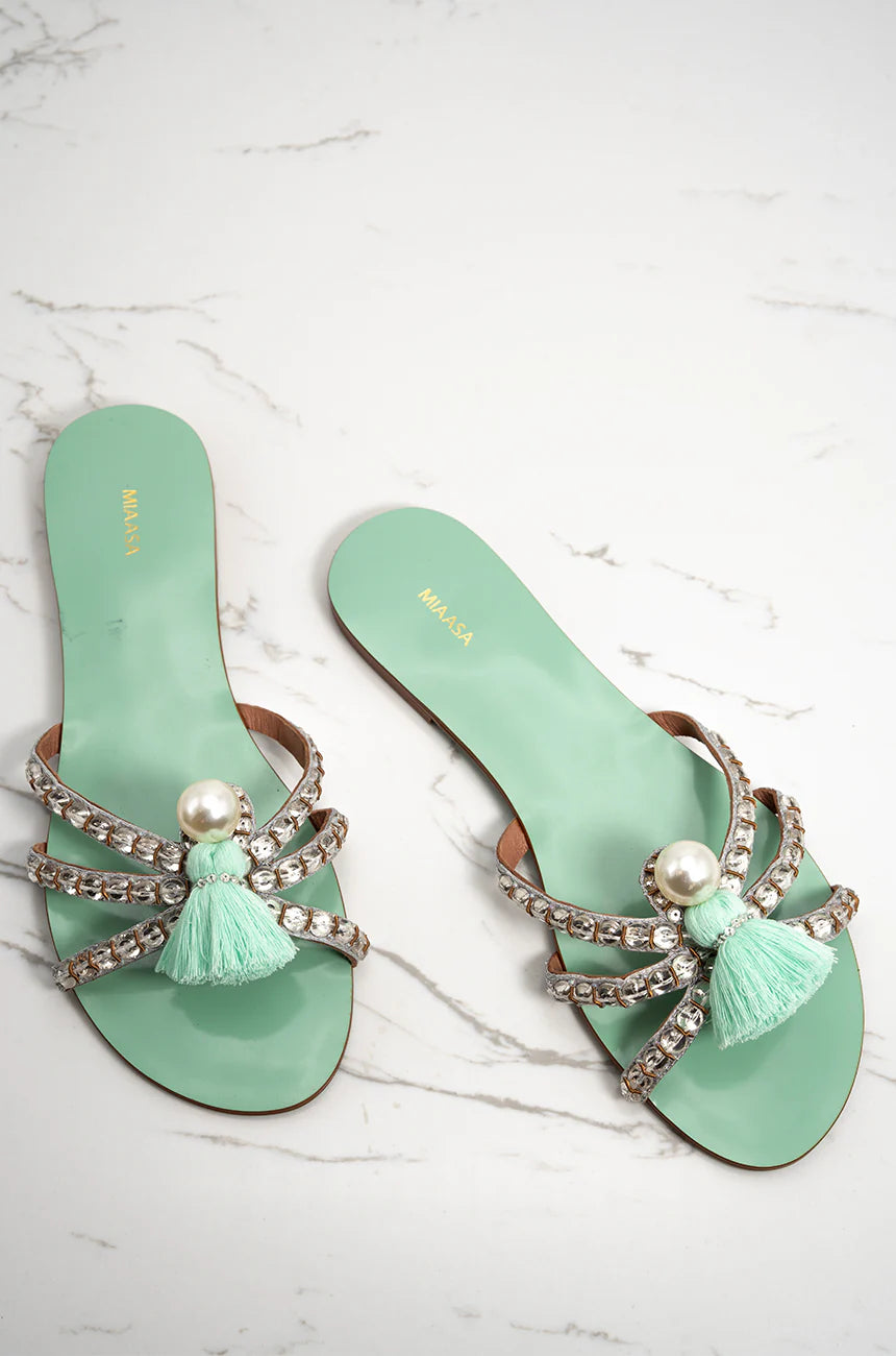 Tara Tassel 2.0 - Mint Green | Summer Soles '26 | Miaasa | Footwear