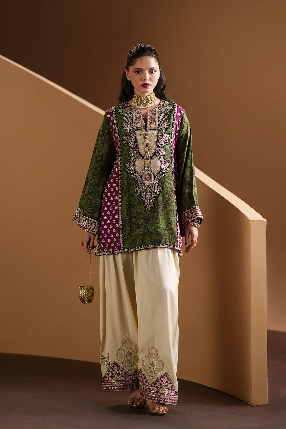 KHAKI | E1227/104/119 | Women Boutique | Ethnc (RTS)
