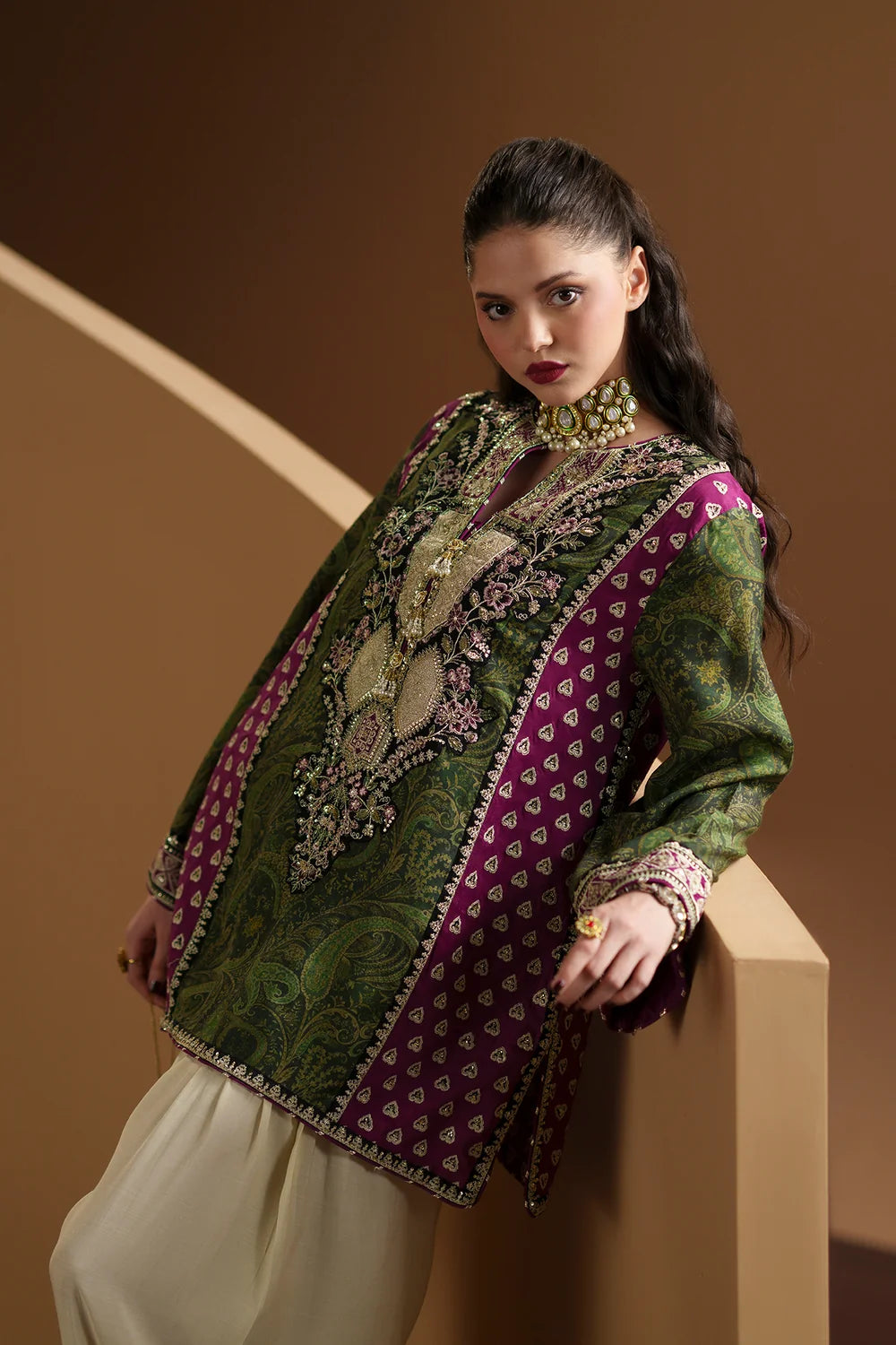 KHAKI | E1227/104/119 | Women Boutique | Ethnc (RTS)
