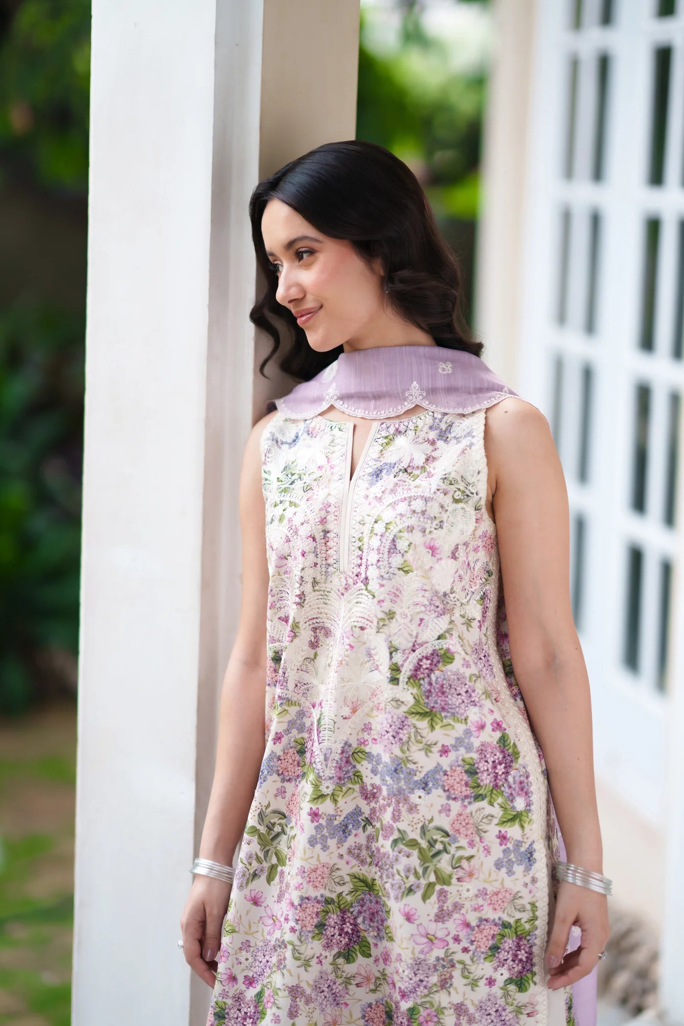 LOVE LILAC LUXURY EMBROIDERED PRINTED PREMIUM COTTON 3PCS SET (NEL-26631) | DEAR MONSOON | ZAIB