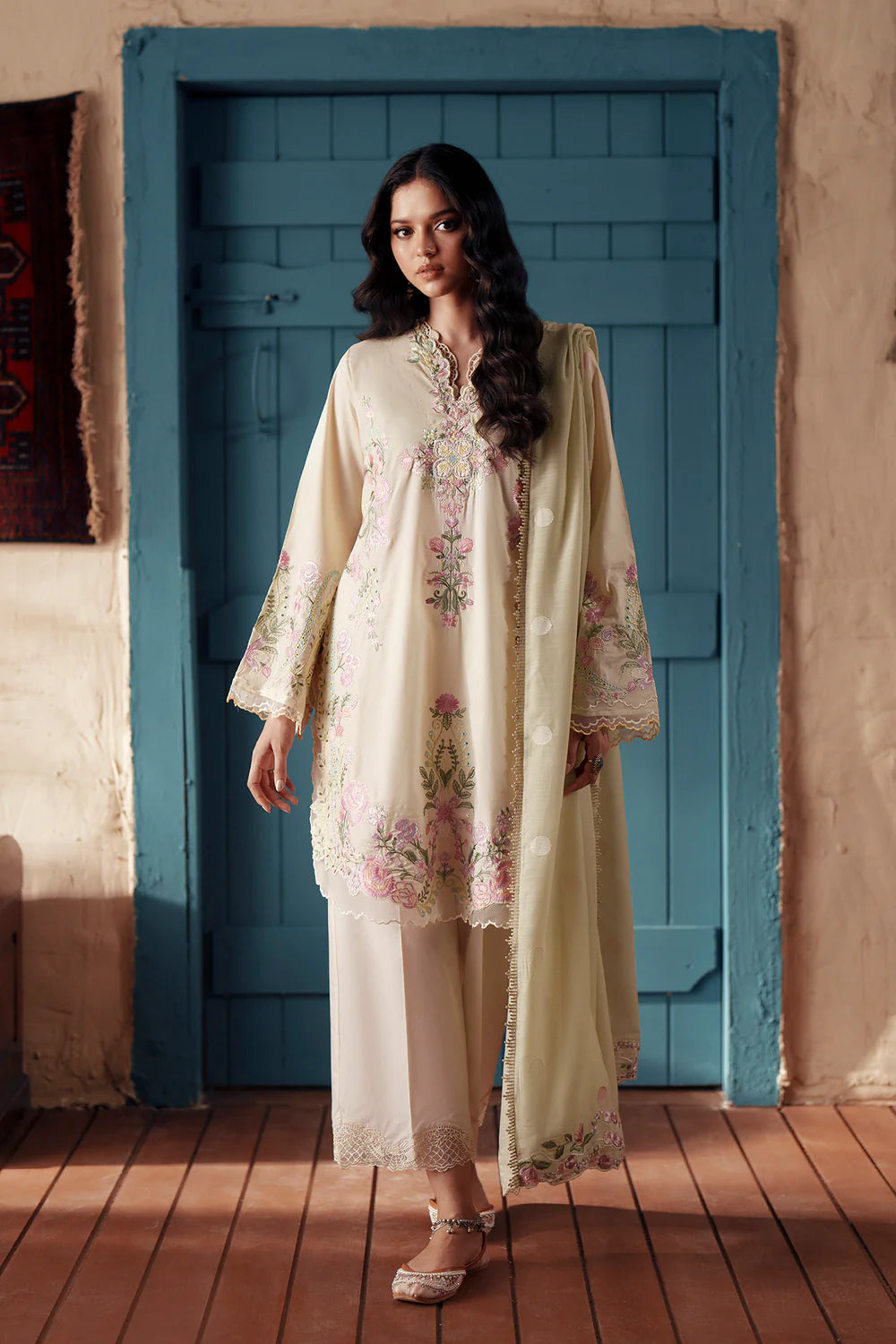 PALE YELLOW | E4385/103/227 | Women Rozana - Eid Collection | Ethnc