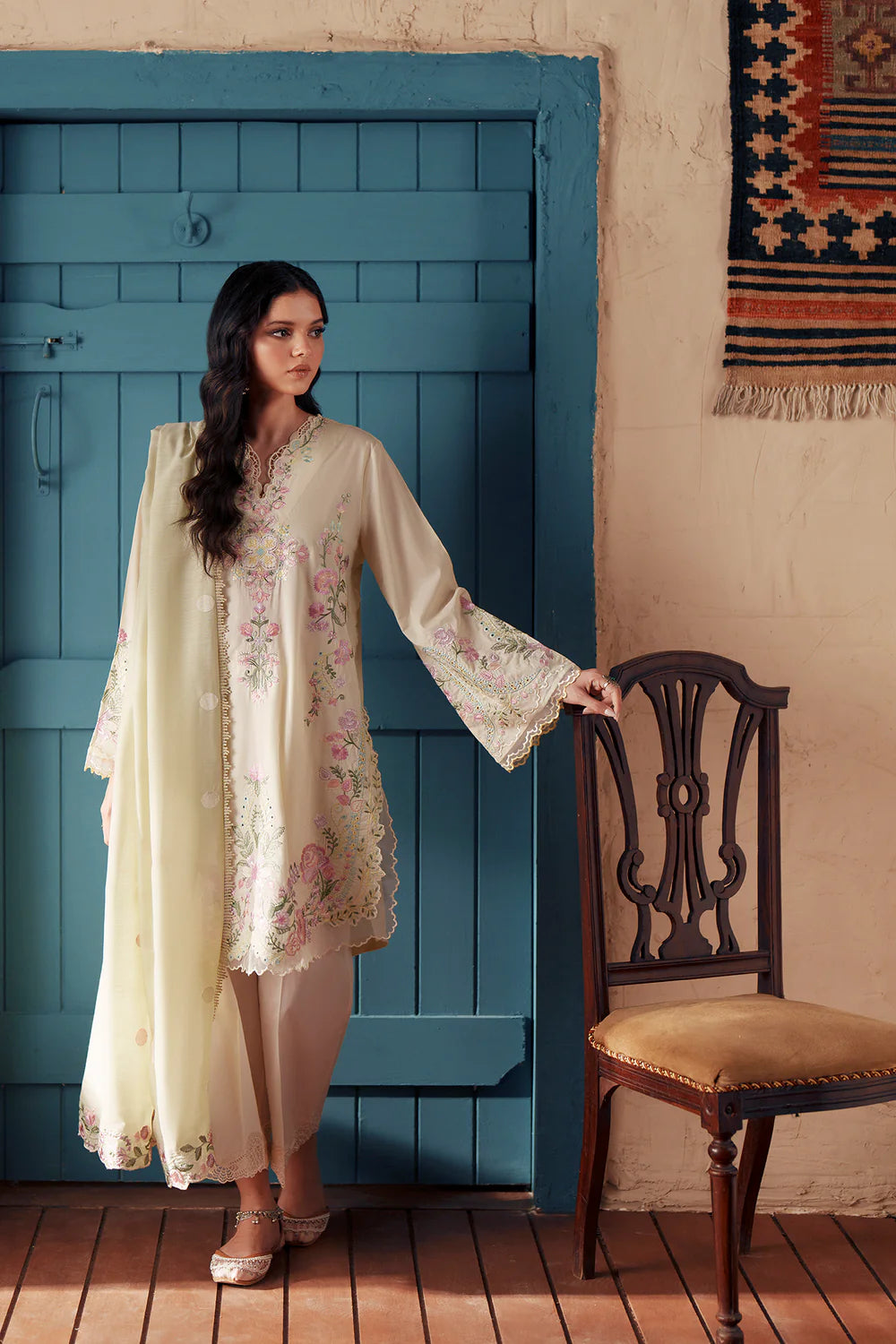 PALE YELLOW | E4385/103/227 | Women Rozana - Eid Collection | Ethnc