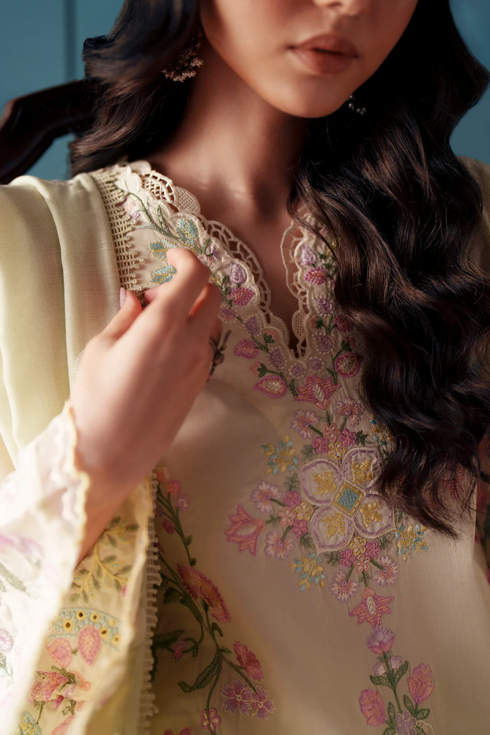 PALE YELLOW | E4385/103/227 | Women Rozana - Eid Collection | Ethnc