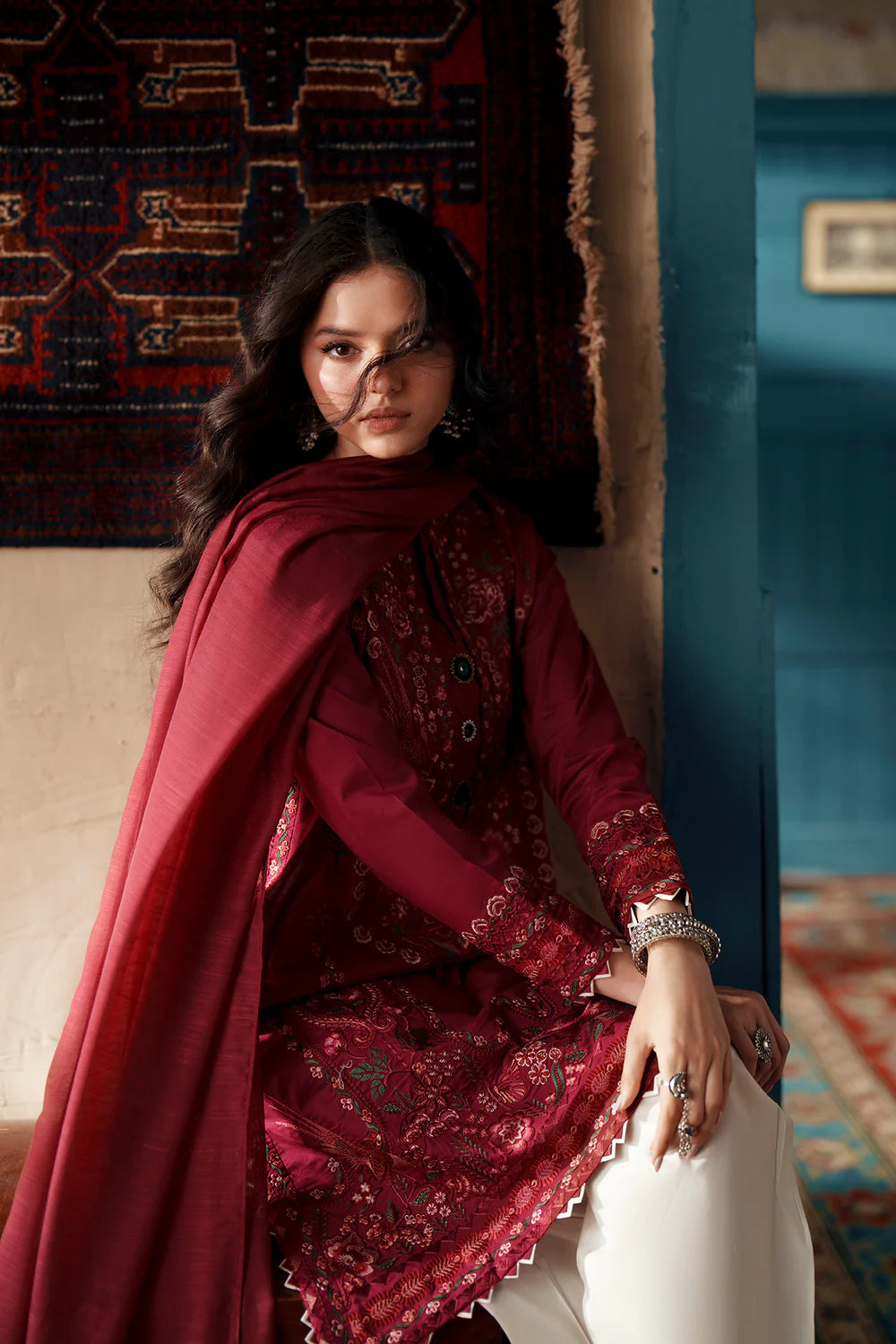 TRUE RED | E4451/103/308 | Women Rozana - Eid Collection | Ethnc
