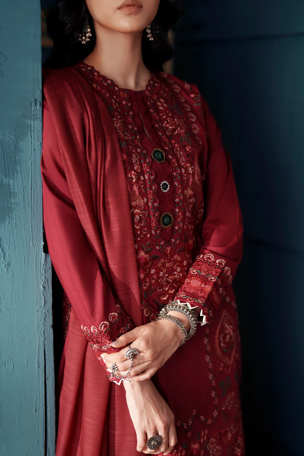 TRUE RED | E4451/103/308 | Women Rozana - Eid Collection | Ethnc