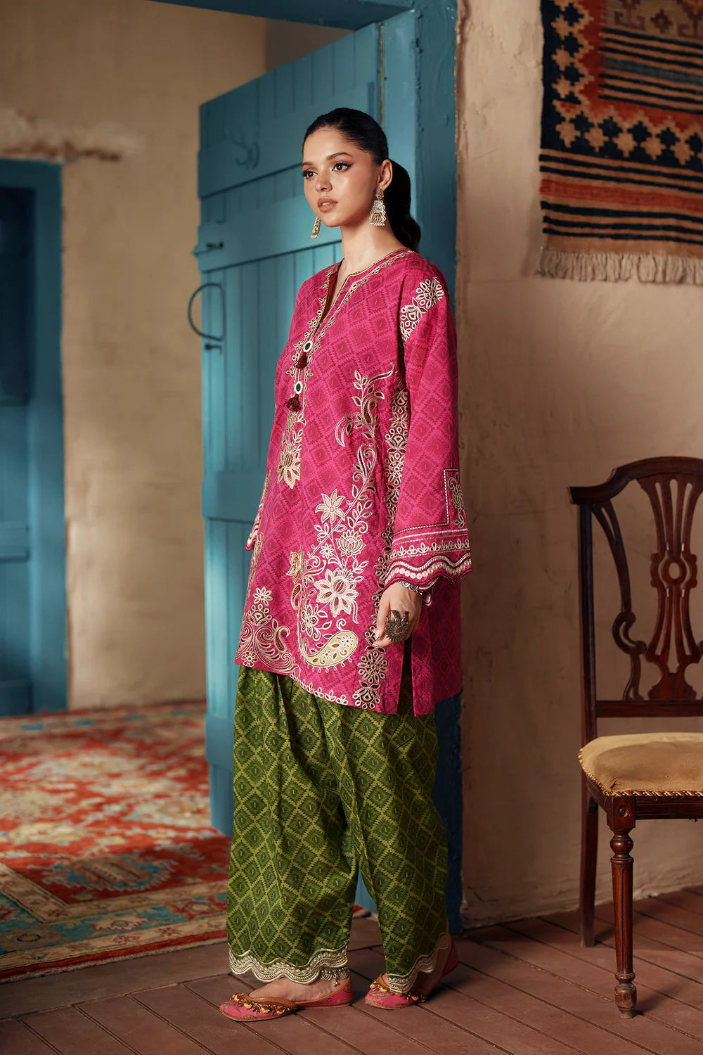 HOT PINK | E4507/103/405 | women Boutique- Eid Collection | Ethnc