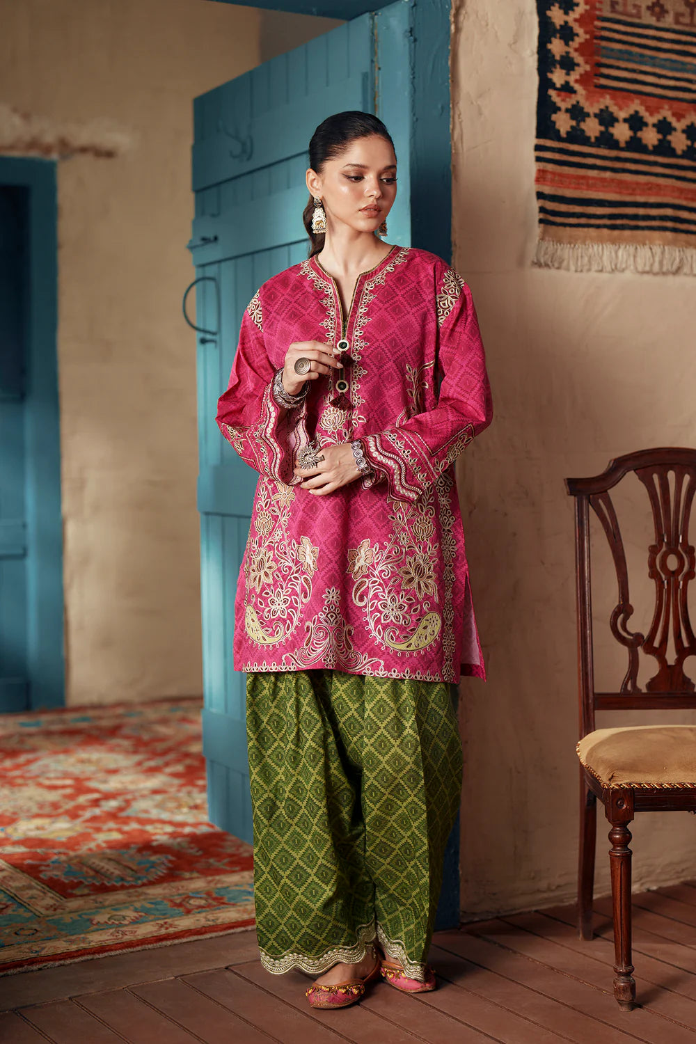 HOT PINK | E4507/103/405 | women Boutique- Eid Collection | Ethnc