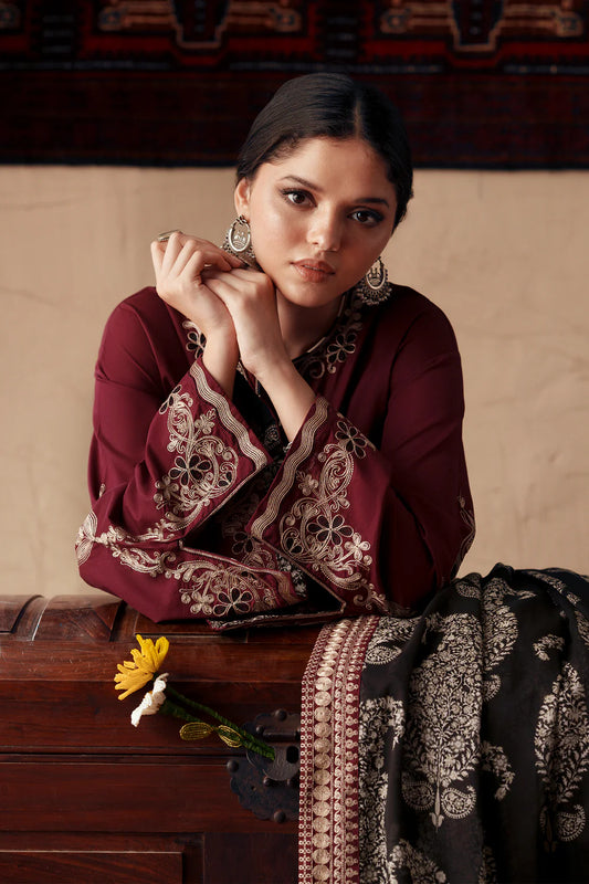 GRAPE WINE | E4448/103/304 | Women Rozana - Eid Collection | Ethnc
