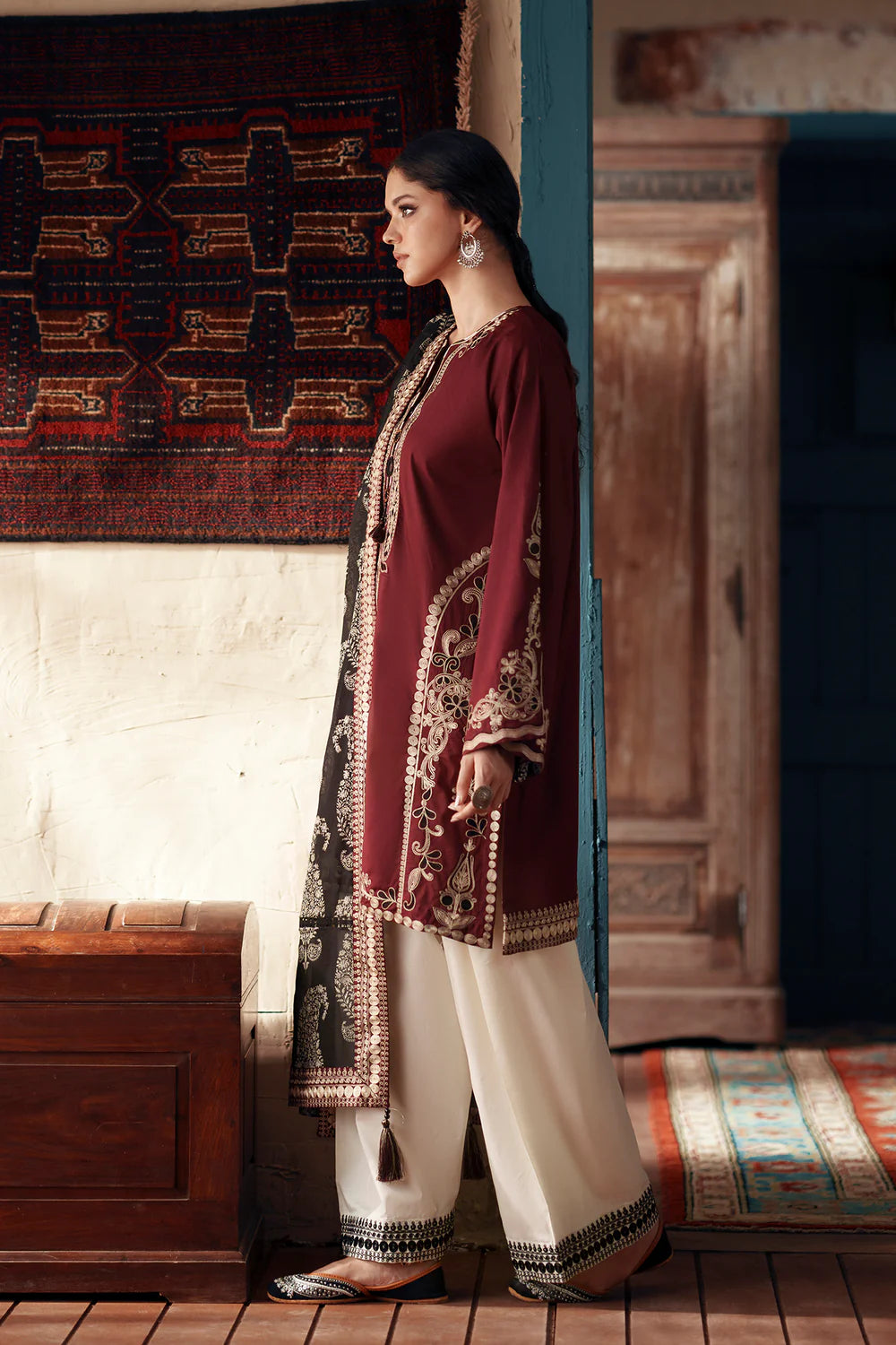 GRAPE WINE | E4448/103/304 | Women Rozana - Eid Collection | Ethnc